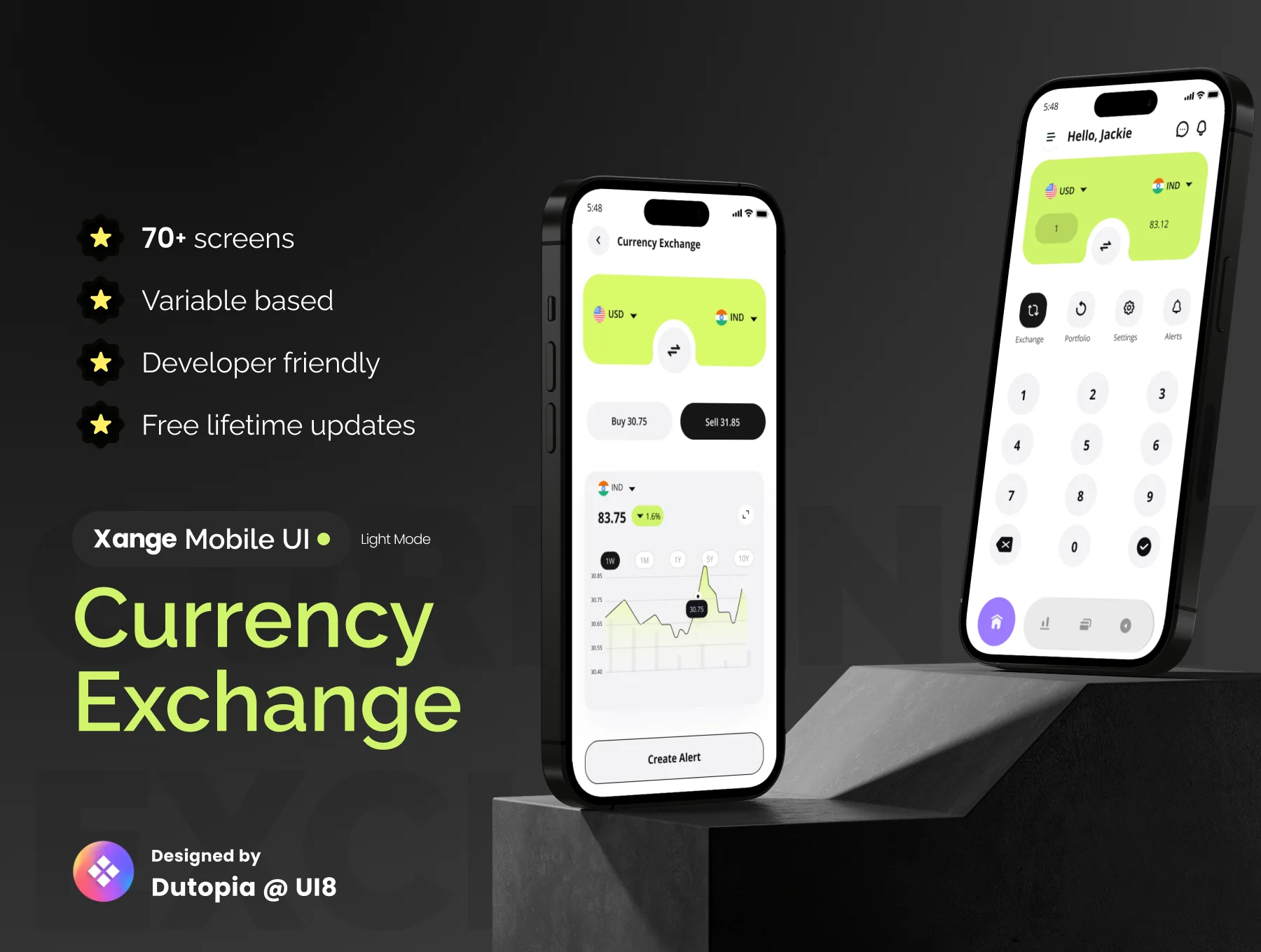 Xange currency exchange app light Ui kit