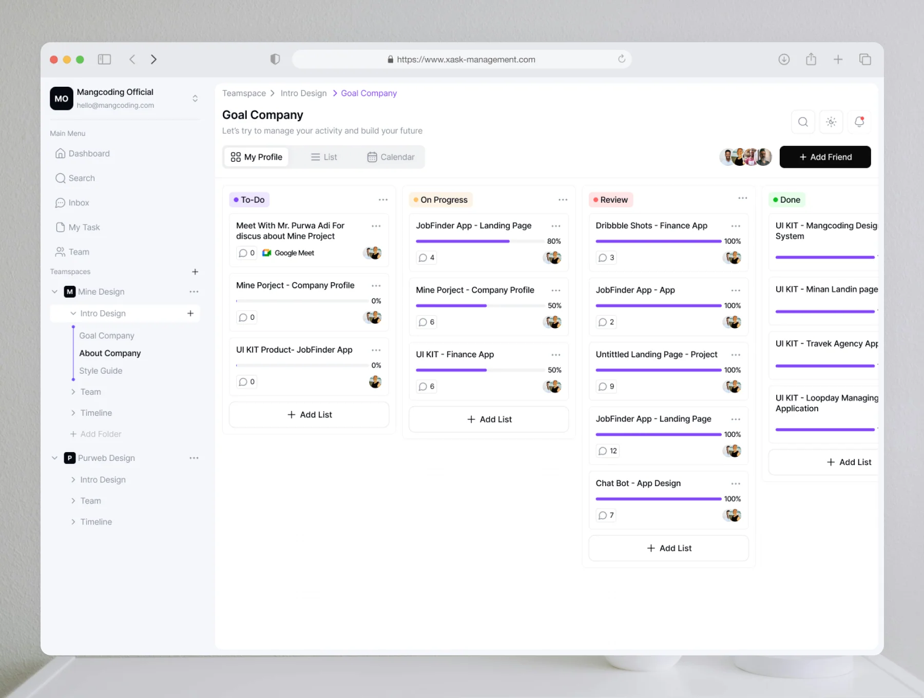 Xask Management - Dashbaord Management 3