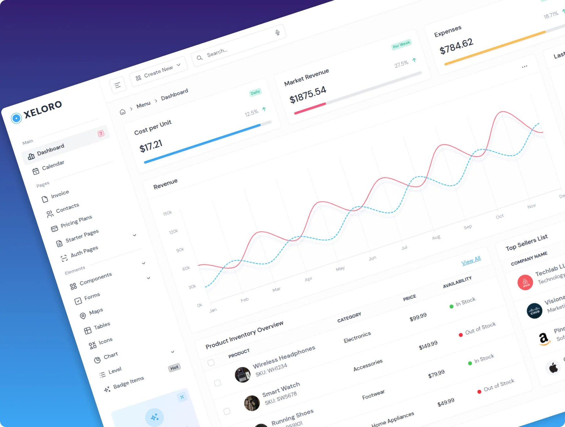 Xeloro - Tailwind CSS 4 Admin & Dashboard Template 3