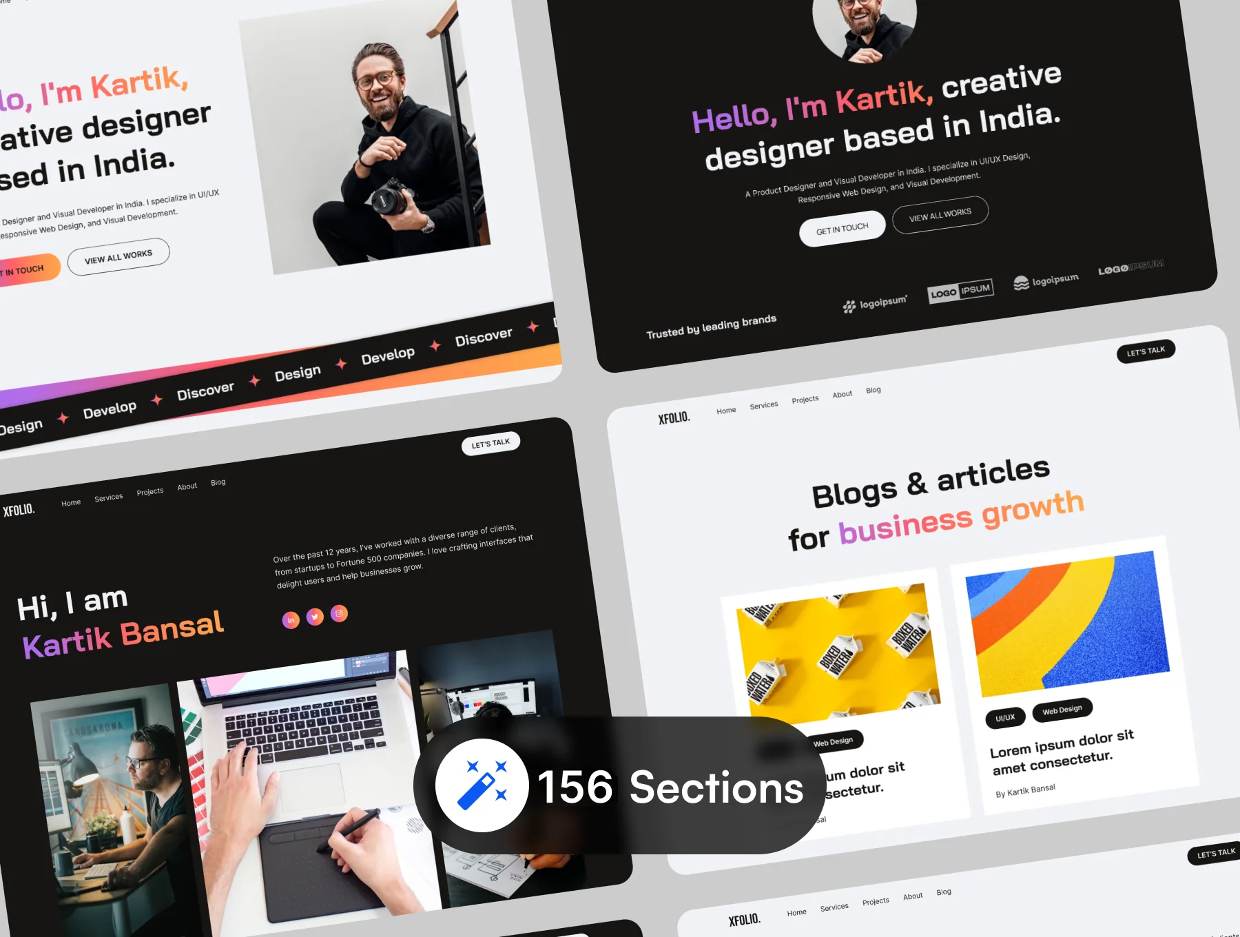 Xfolio - Portfolio Website UI Kit 3