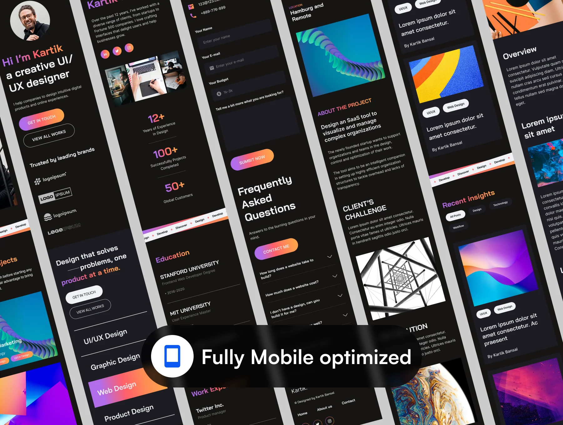 Xfolio - Portfolio Website UI Kit 4