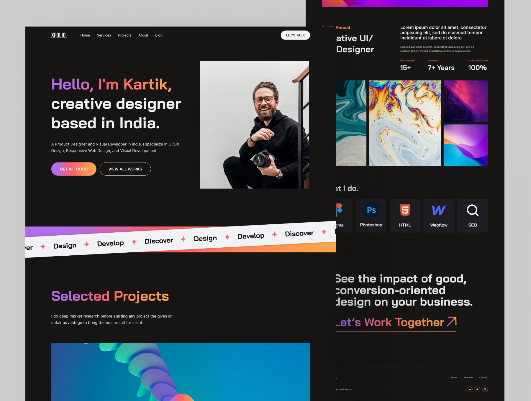 Xfolio - Portfolio Website UI Kit 6