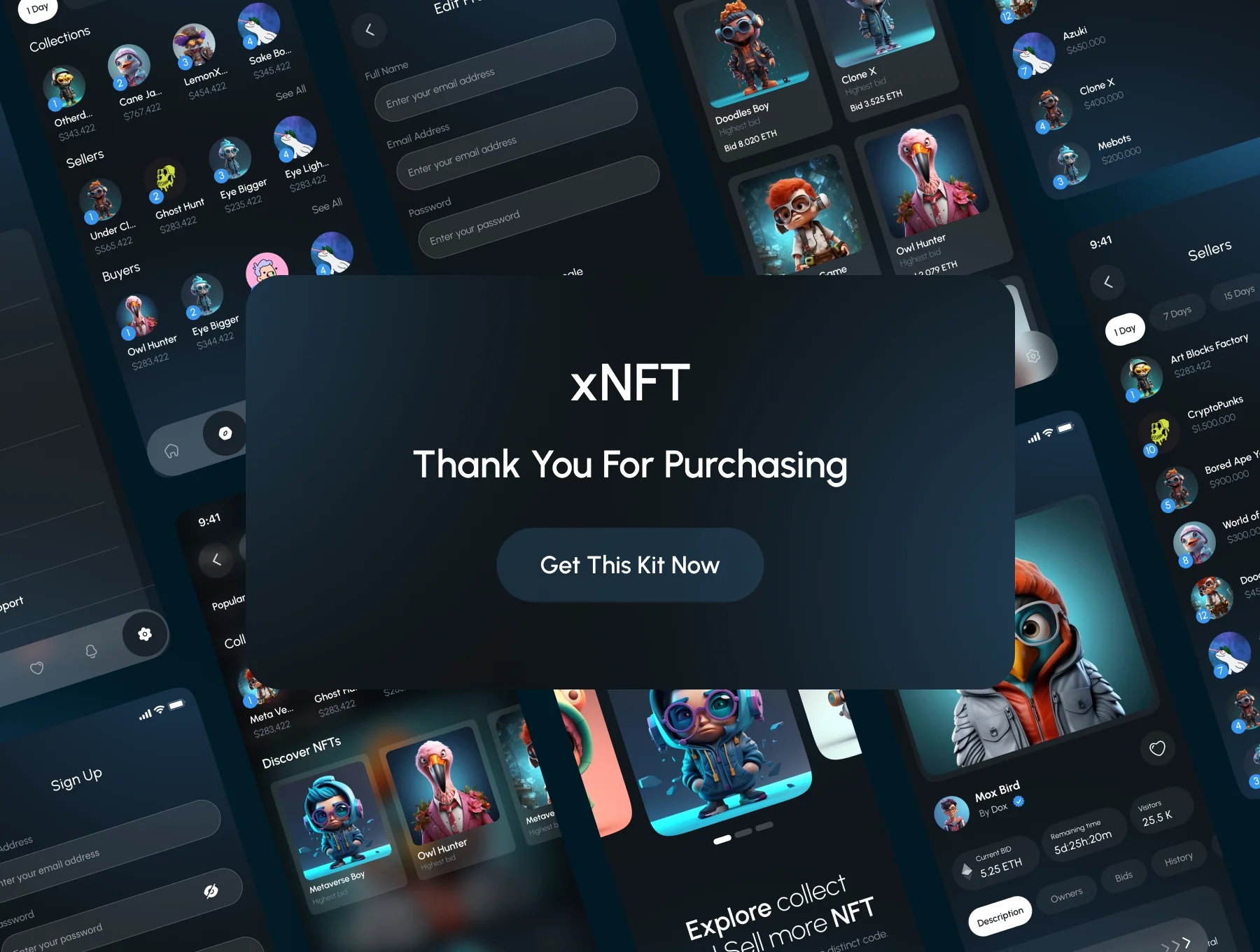 xNFT - Nft Market Mobile App UI Kit 6