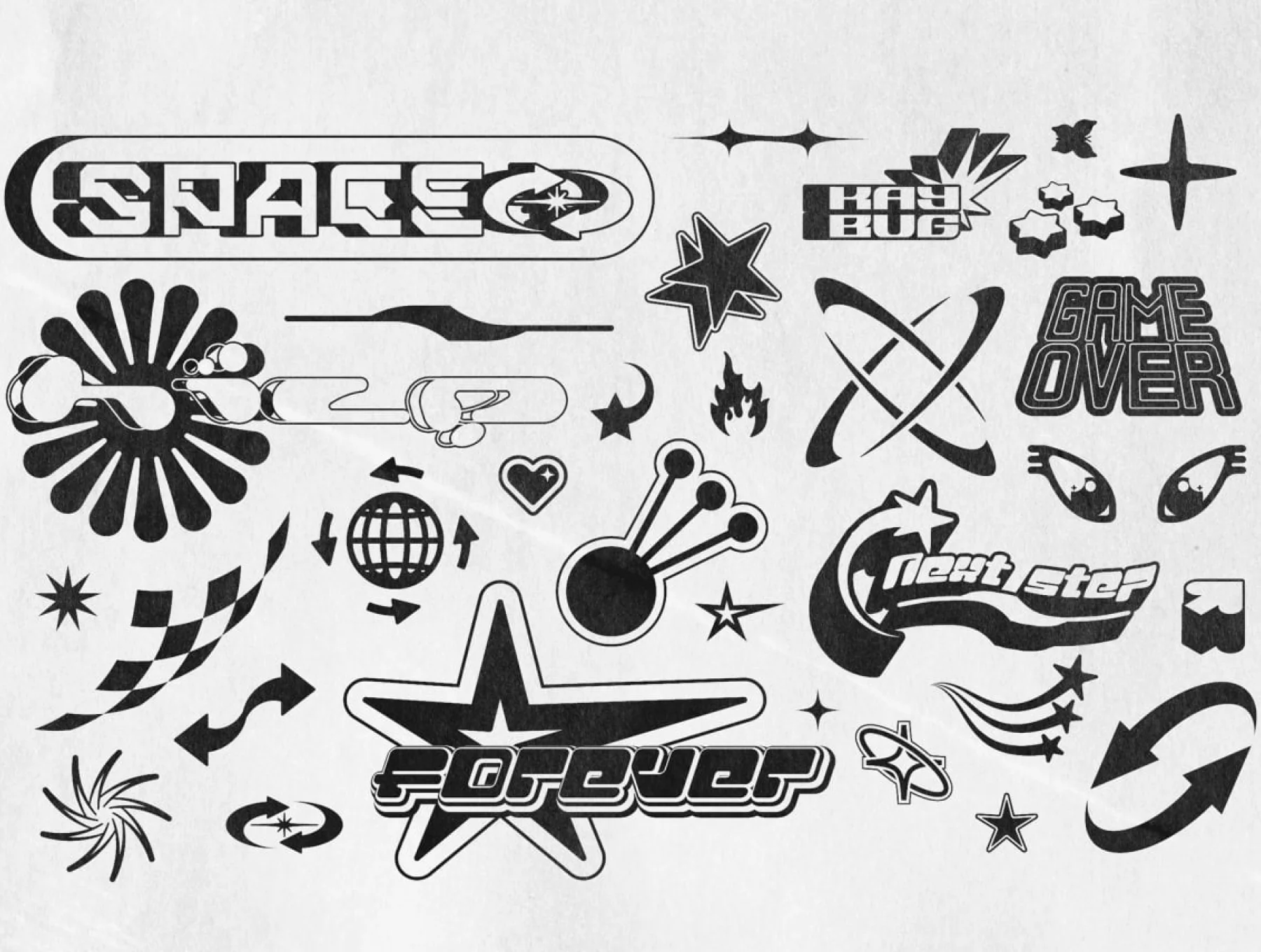 Y2K 240 SHAPES BADGES & GRAPHIC STYLES 4