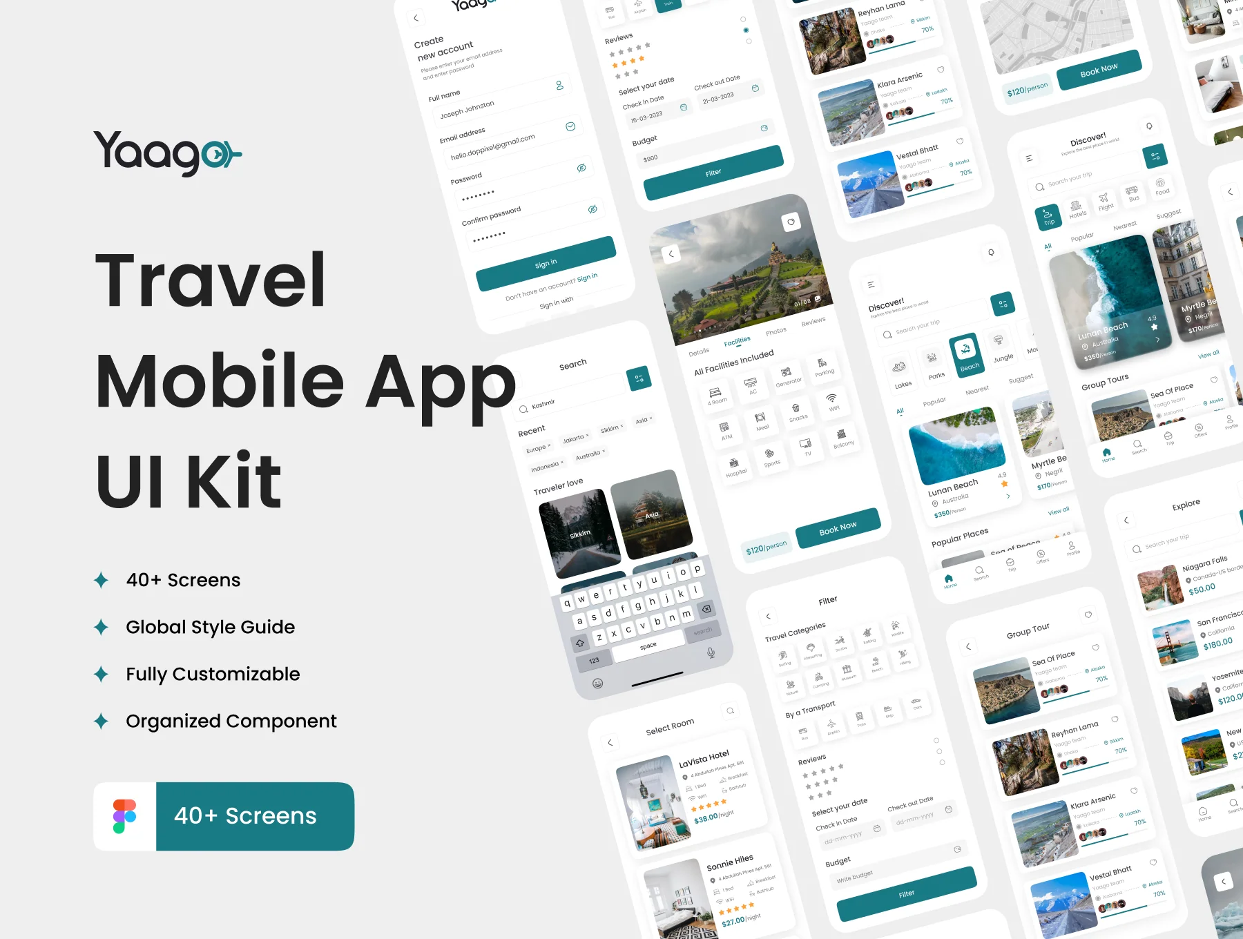 Yaago –Travel App UI Kit