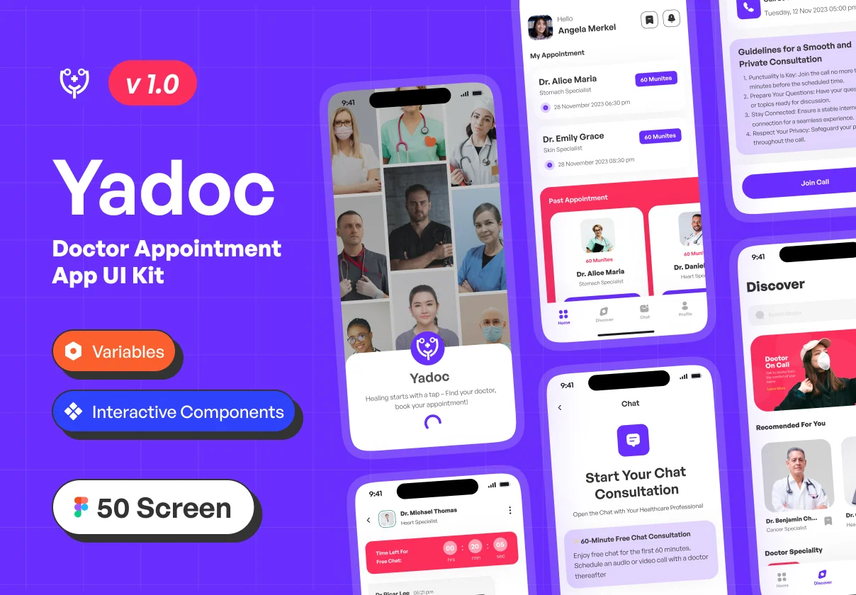 Yadoc - Doctor Appointment App UI KIT