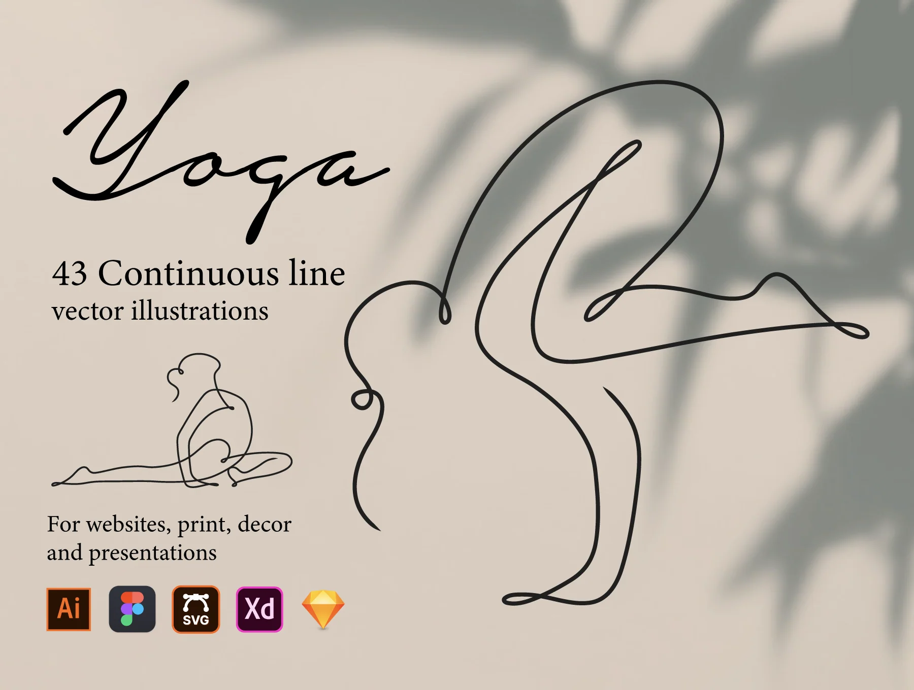 Yoga Continuous Line Illustrations