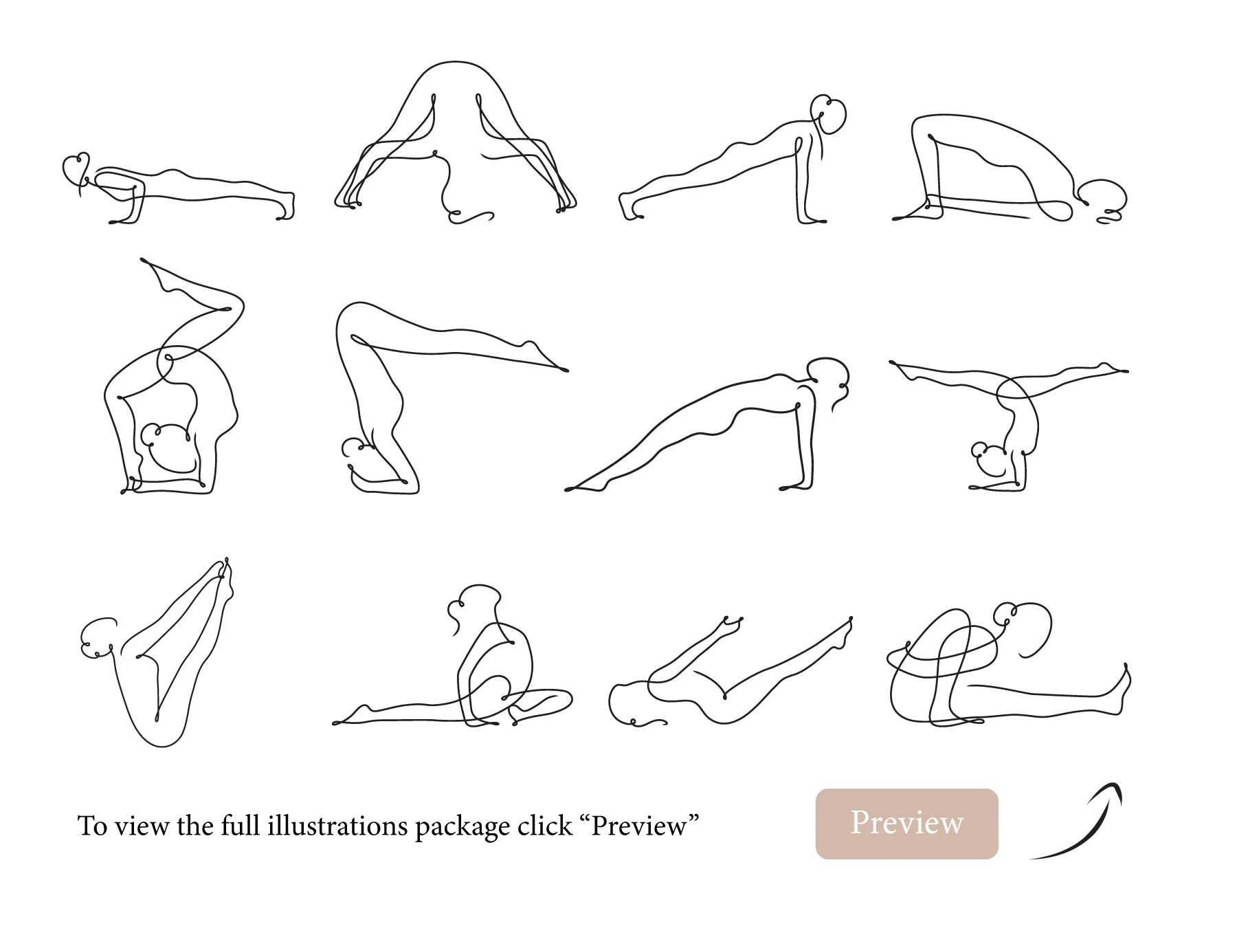 Yoga Continuous Line Illustrations 6