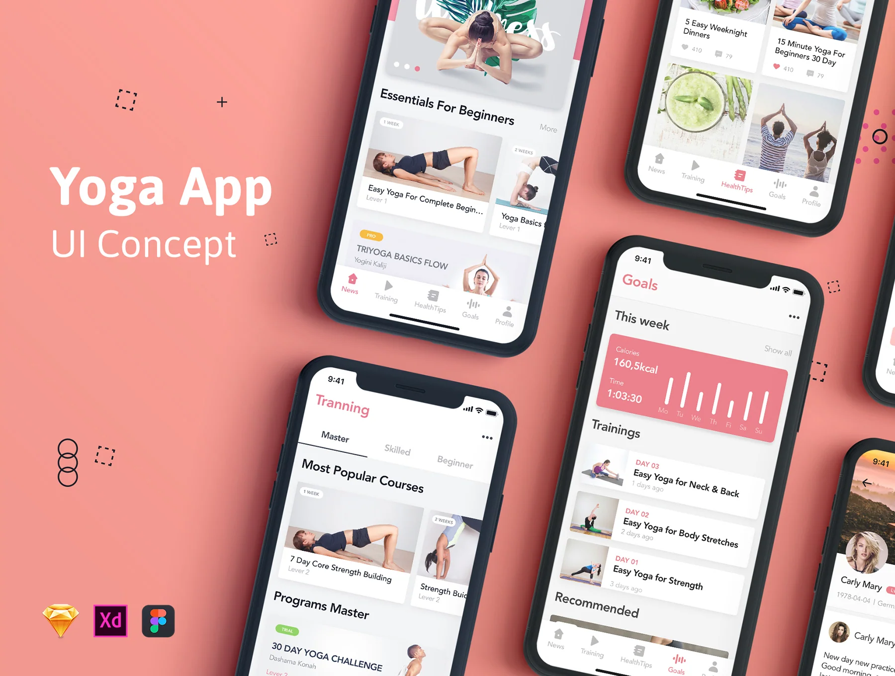 Yoga Fitness Mobile App UI Kit