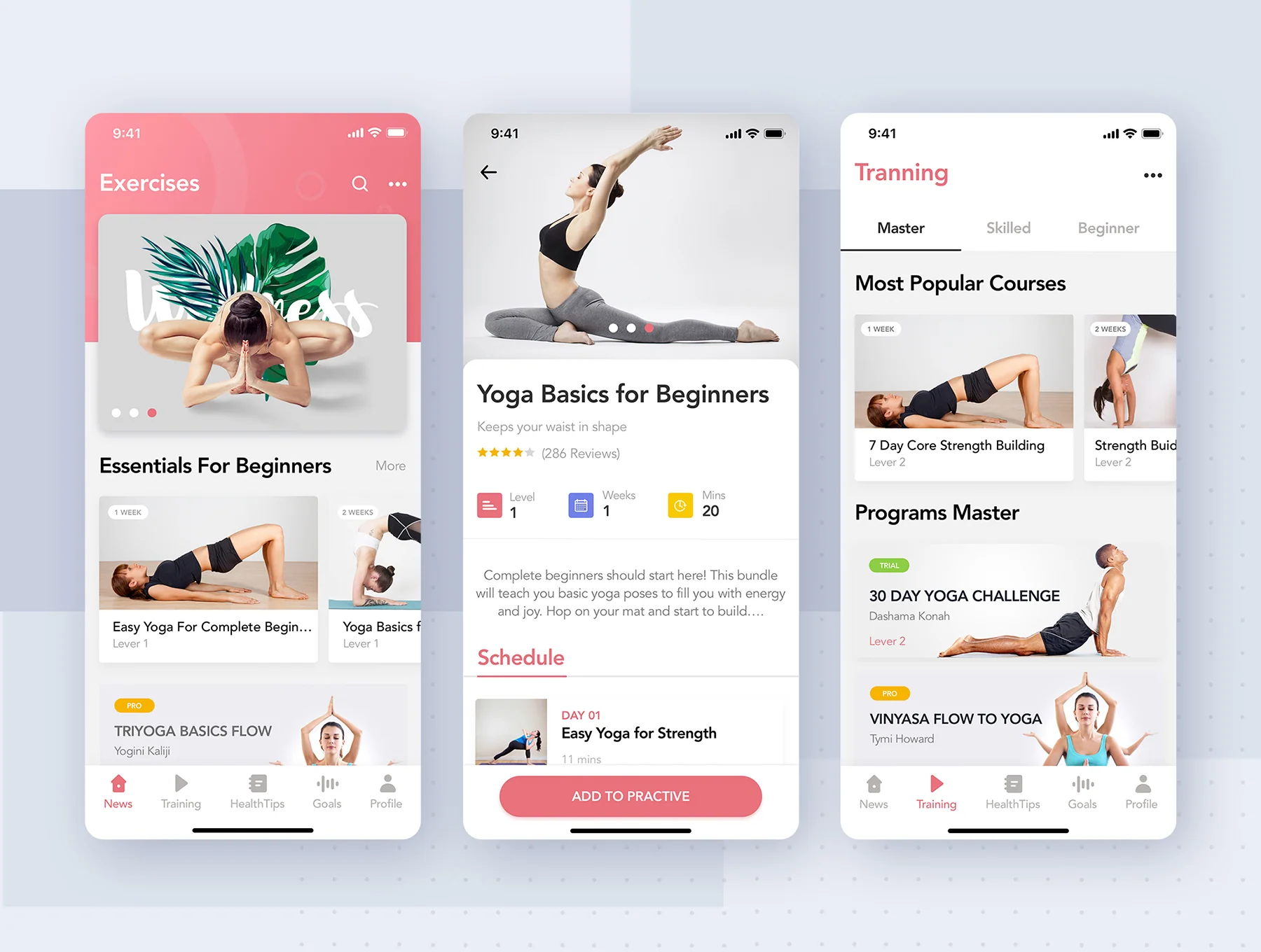 Yoga Fitness Mobile App UI Kit 5