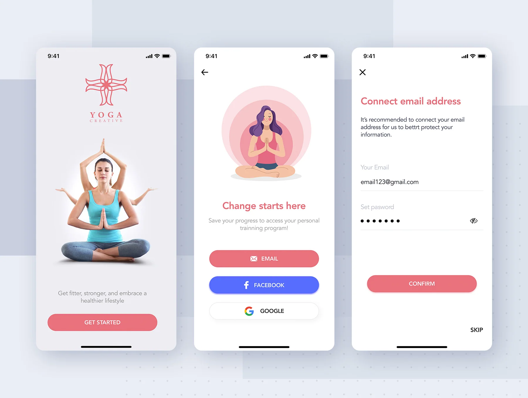 Yoga Fitness Mobile App UI Kit 6