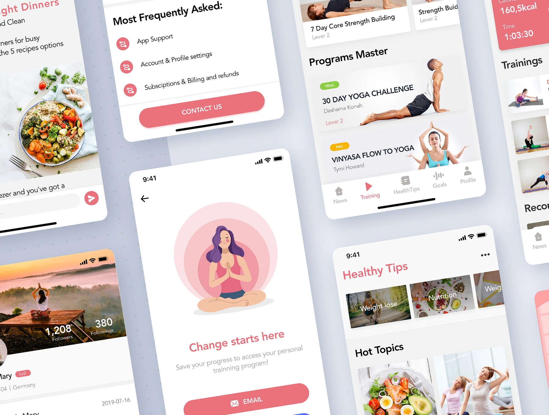 Yoga Fitness Mobile App UI Kit 8