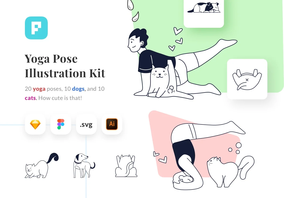 Yoga Pose Illustration Kit