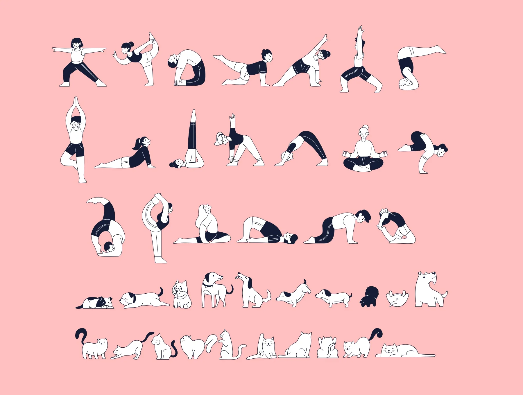 Yoga Pose Illustration Kit 5