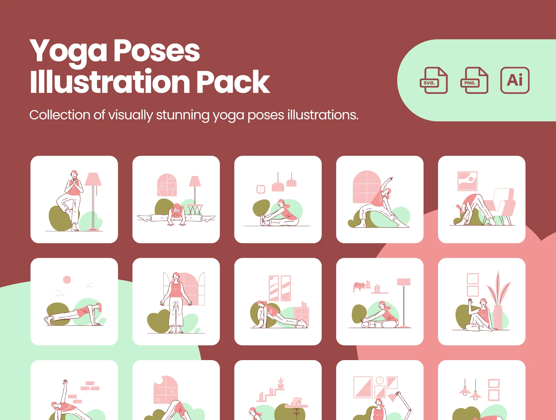Yoga Poses Illustration Pack