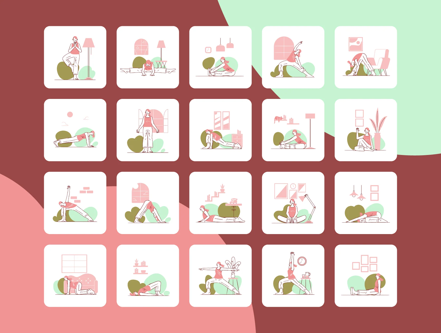 Yoga Poses Illustration Pack 8