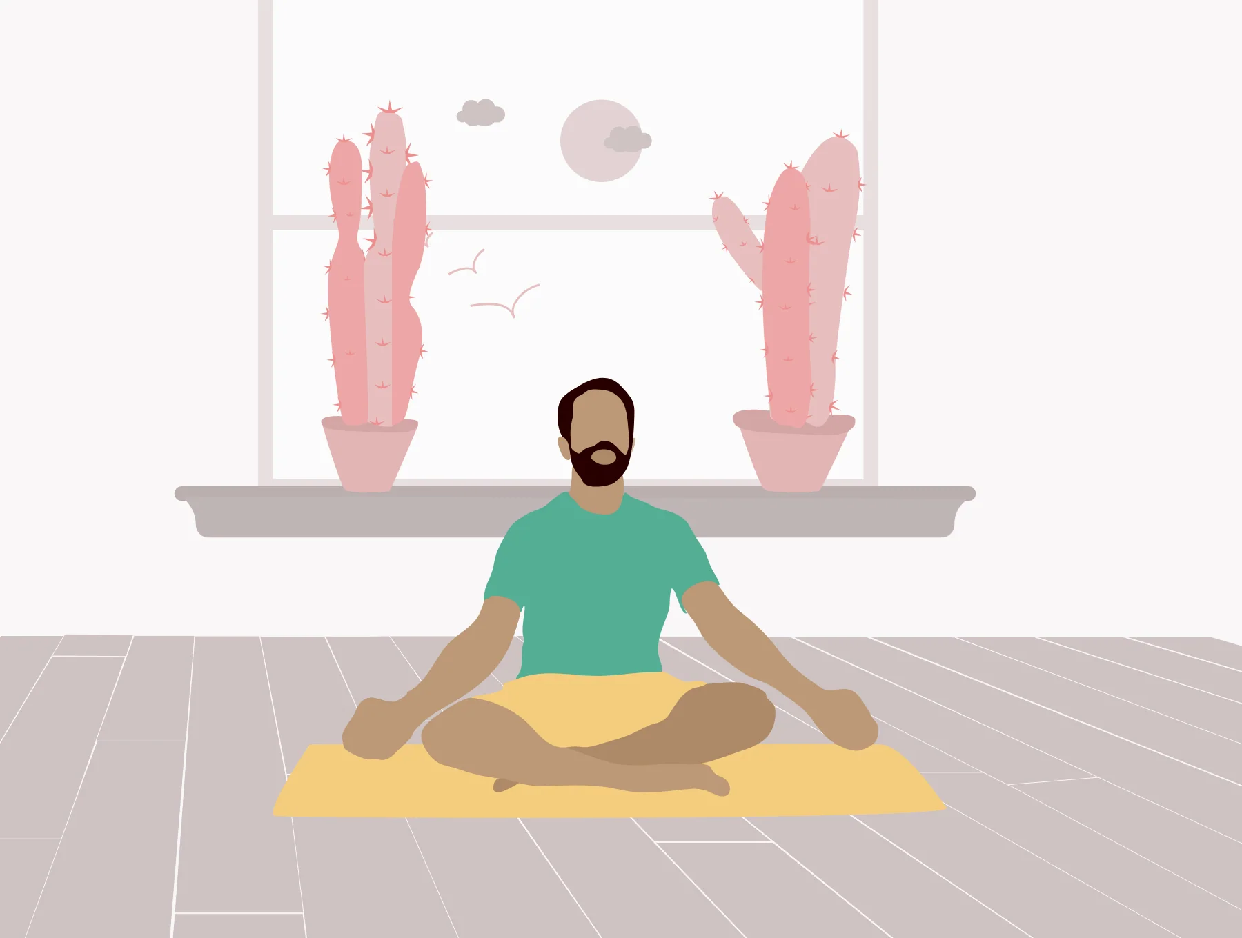 Yoga & Workout Vector Illustrations - 2 Color Styles 12