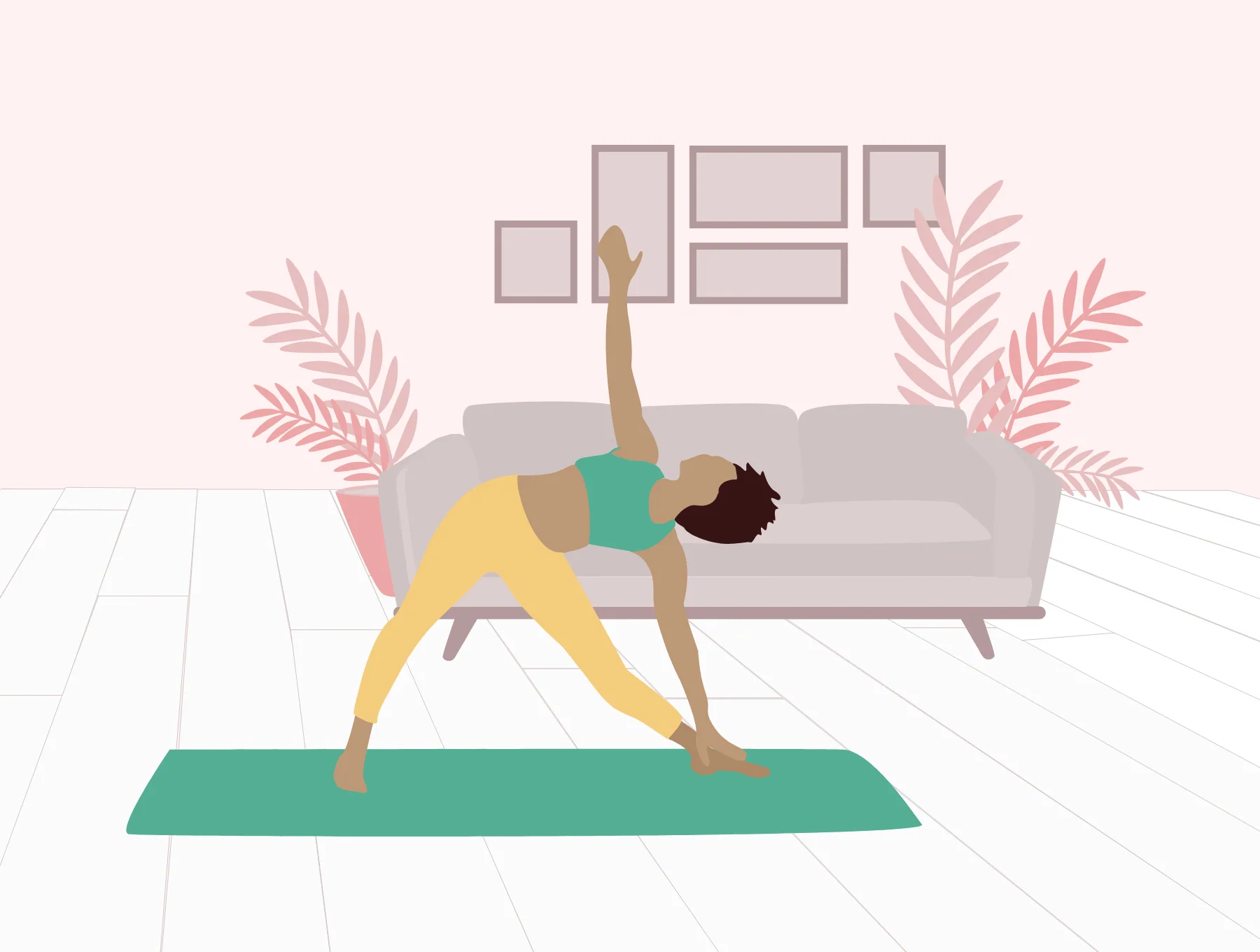 Yoga & Workout Vector Illustrations - 2 Color Styles 8