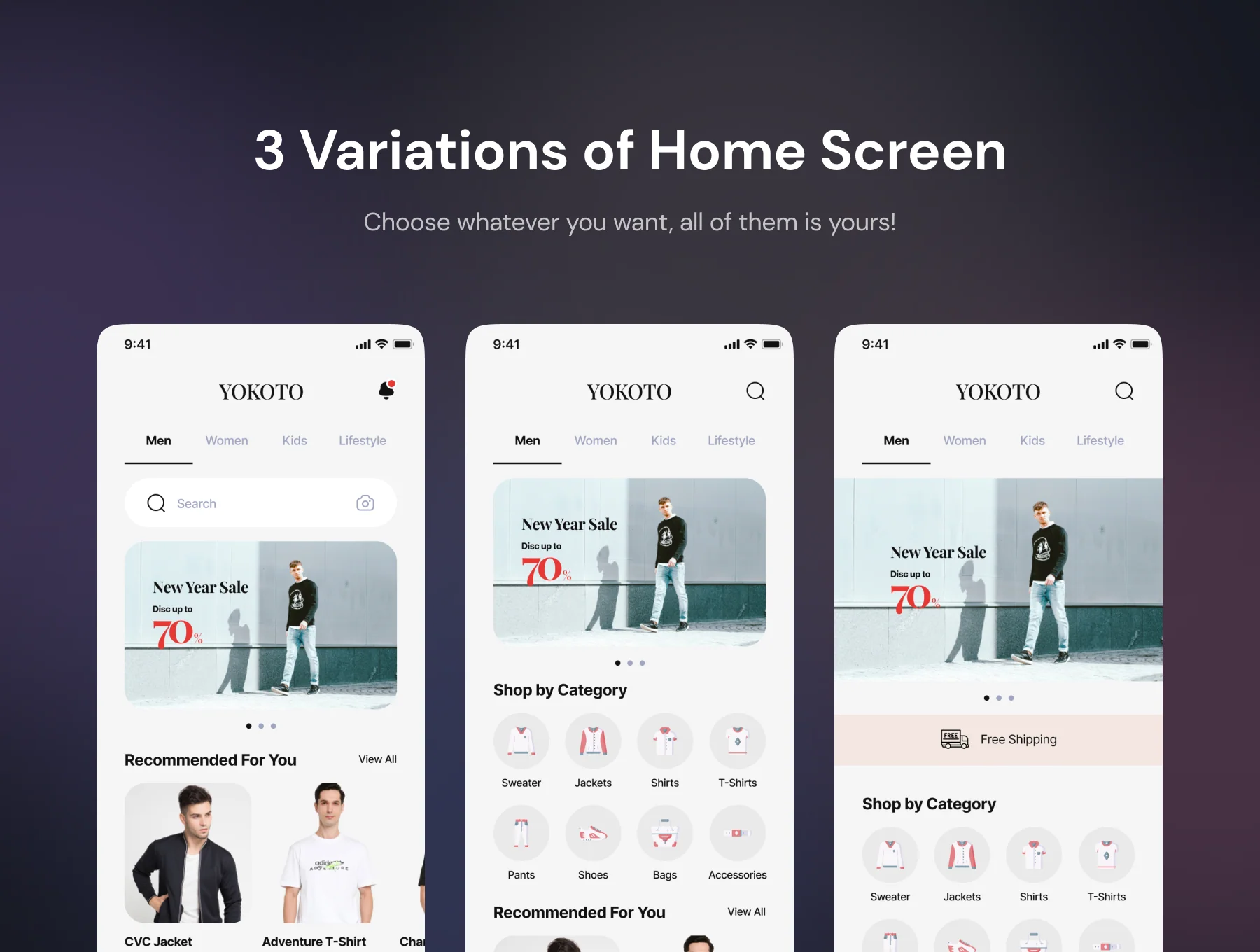 Yokoto - Fashion Clothing UI Kit 3
