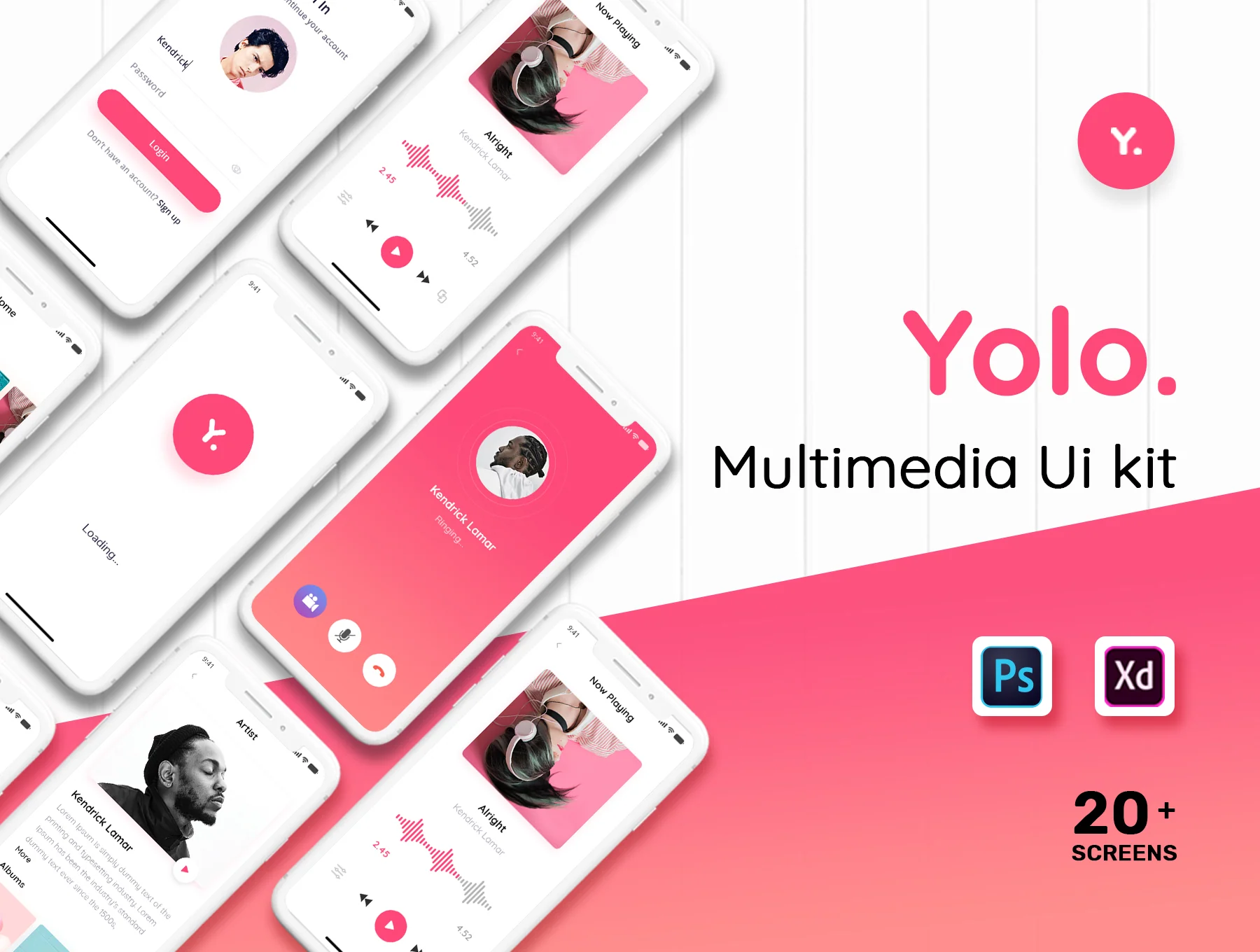 Yolo Multimedia Mobile App UI Kit