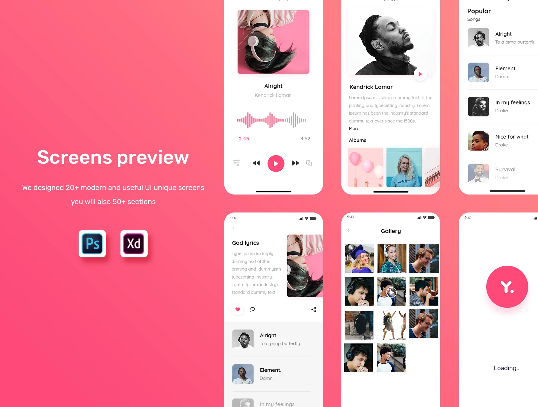 Yolo Multimedia Mobile App UI Kit 7