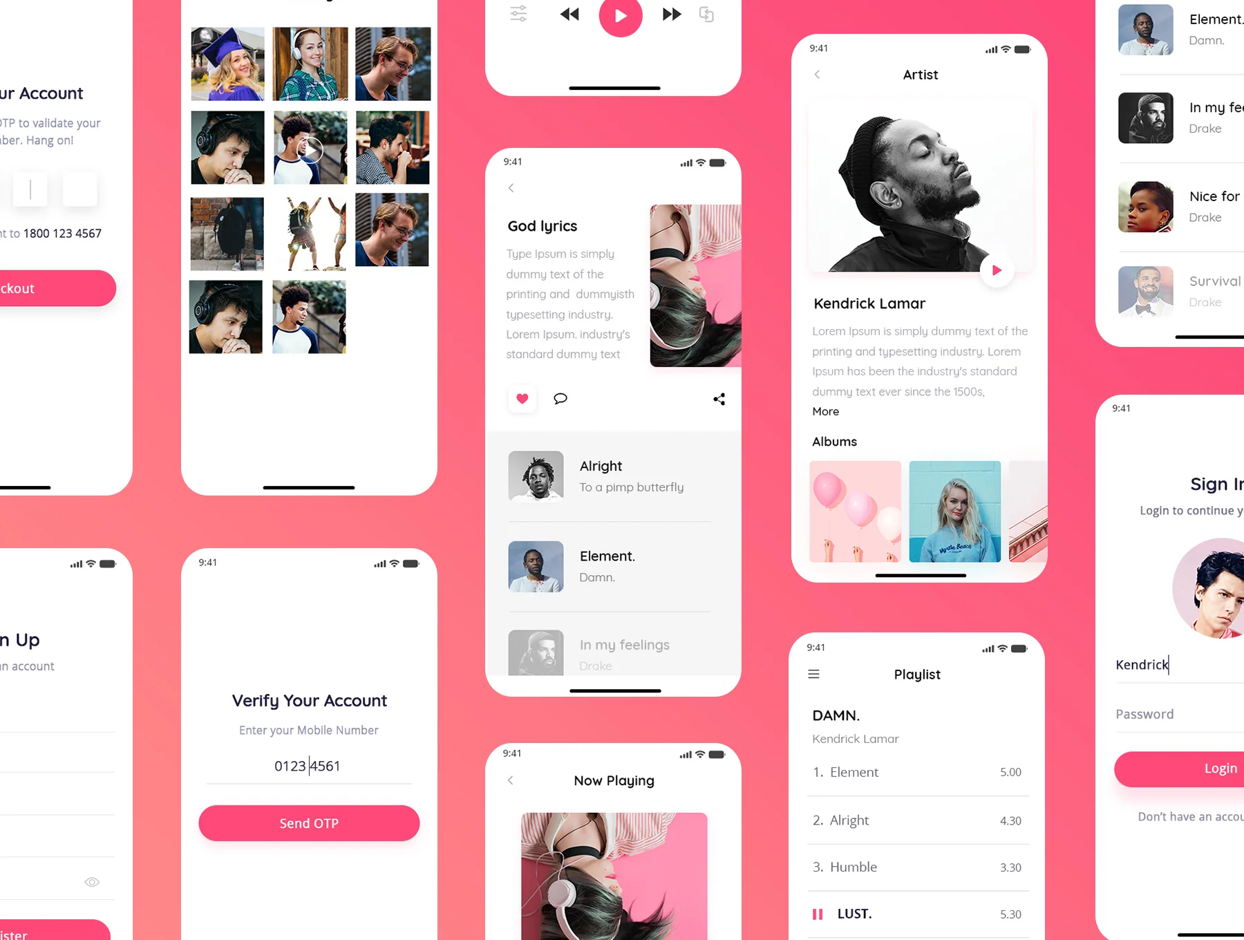 Yolo Multimedia Mobile App UI Kit 8
