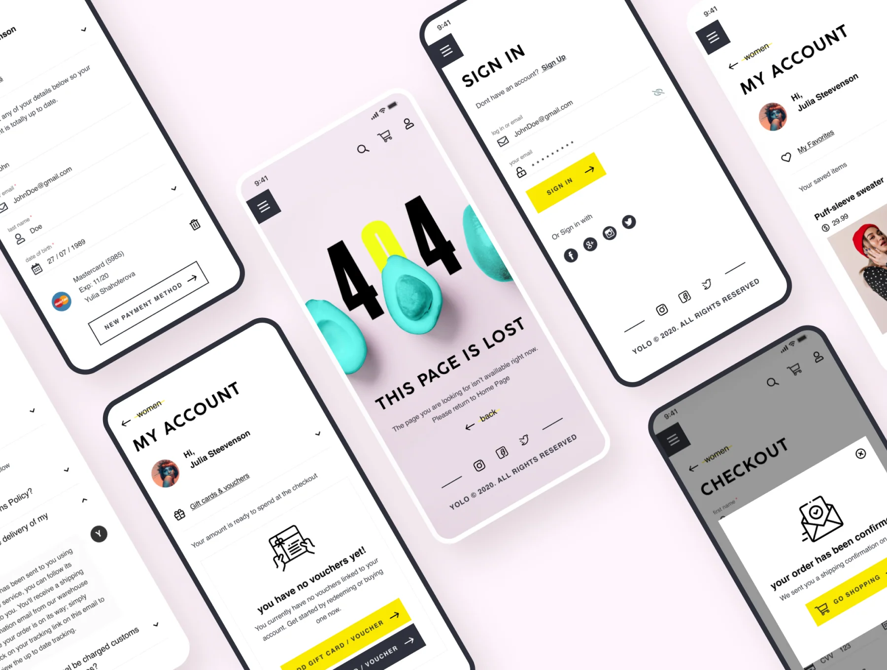 YOLO SHOP responsive template (80screens) 9