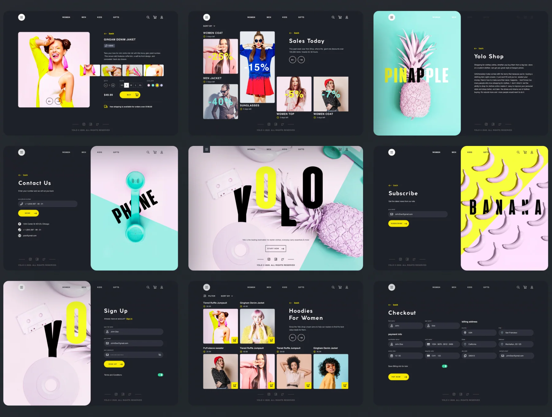 YOLO SHOP responsive template (80screens) 10