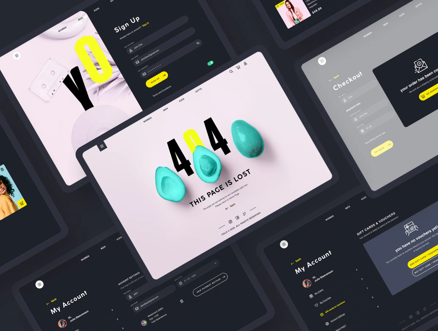 YOLO SHOP responsive template (80screens) 11