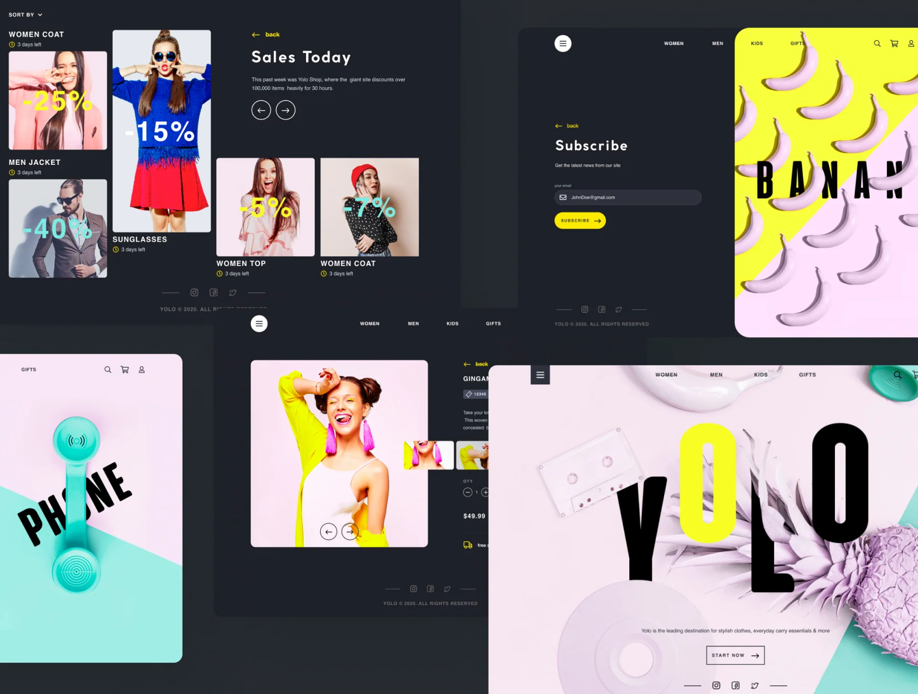 YOLO SHOP responsive template (80screens) 14