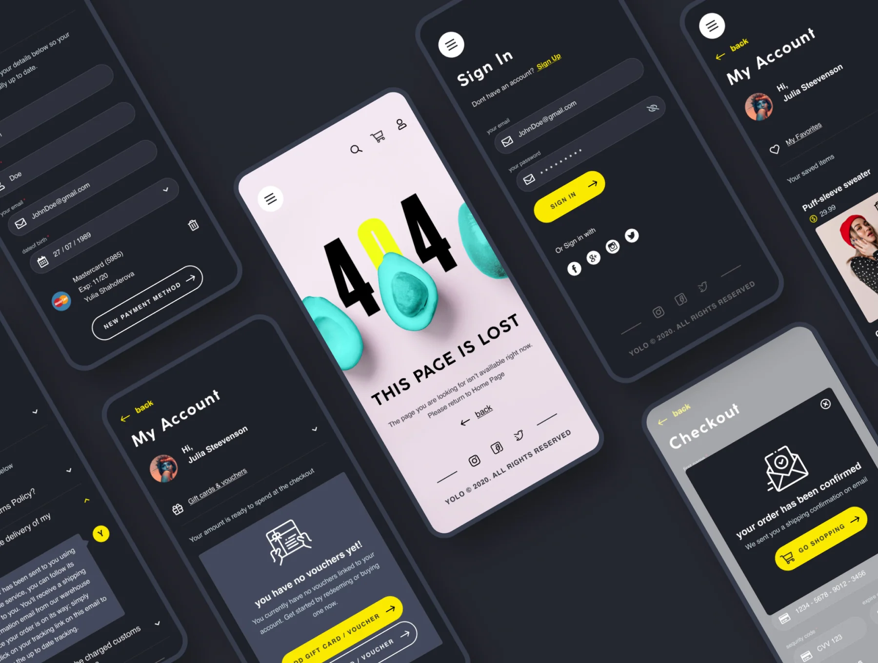 YOLO SHOP responsive template (80screens) 15