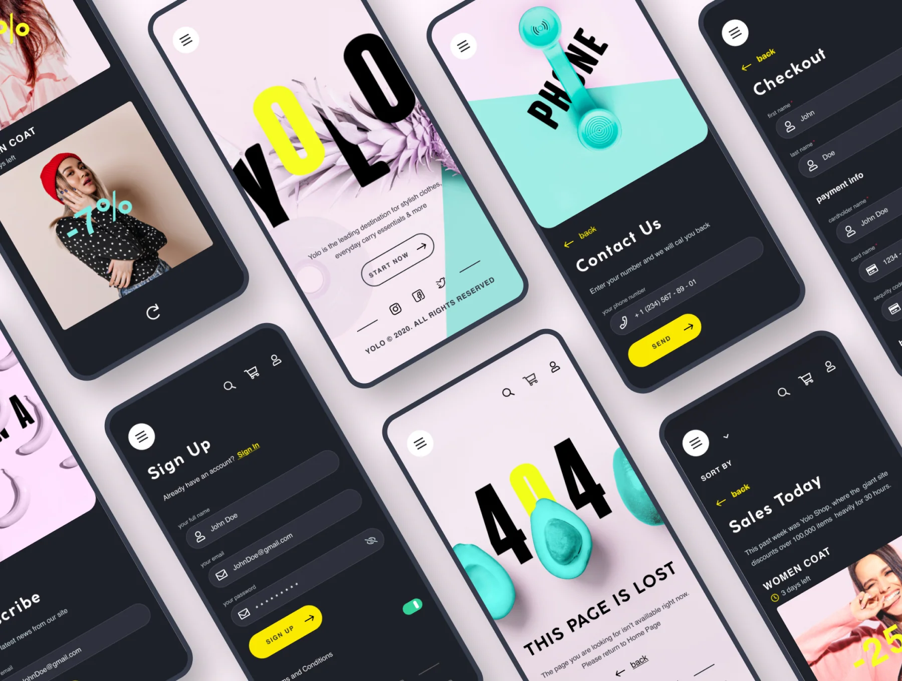 YOLO SHOP responsive template (80screens) 16