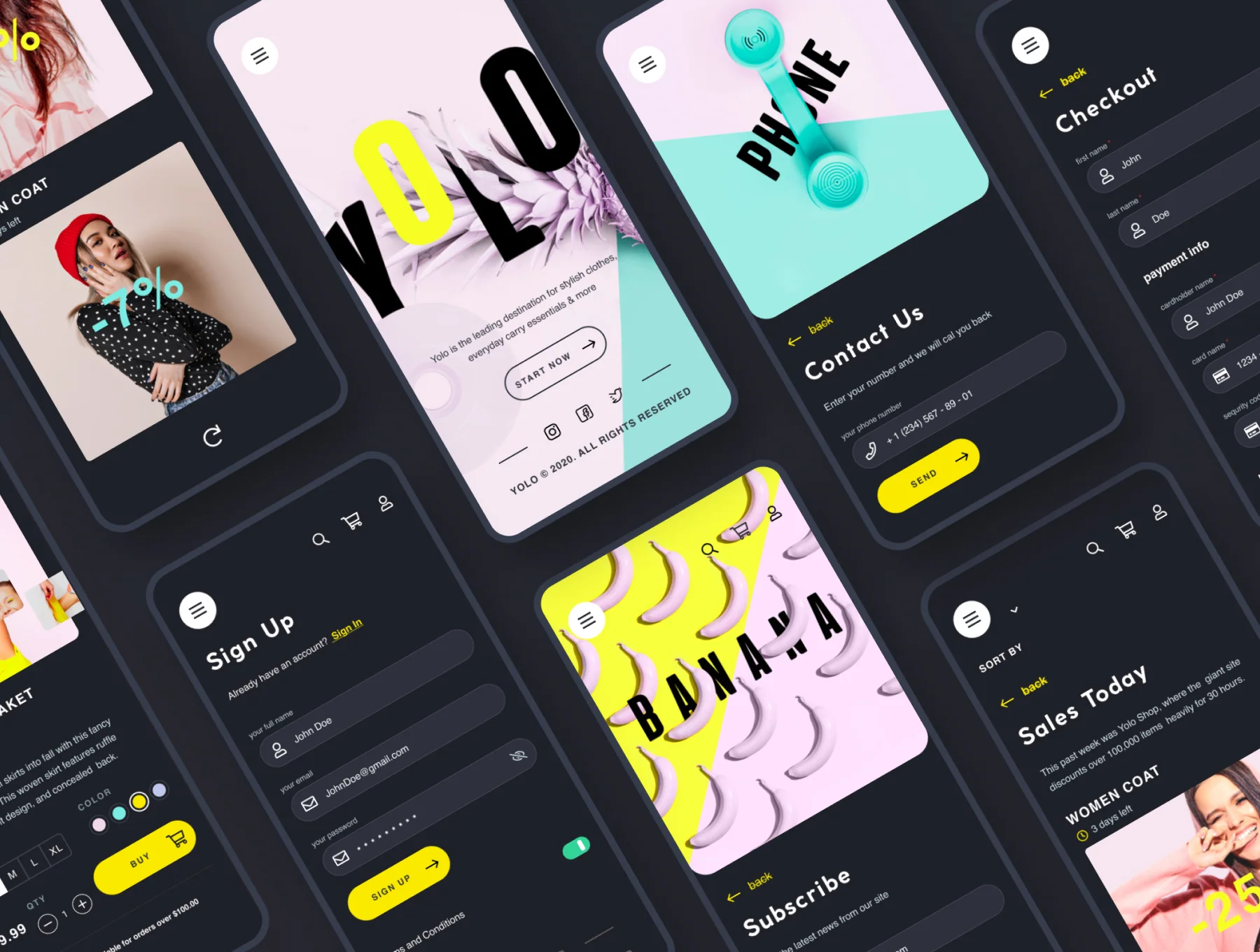 YOLO SHOP responsive template (80screens) 17