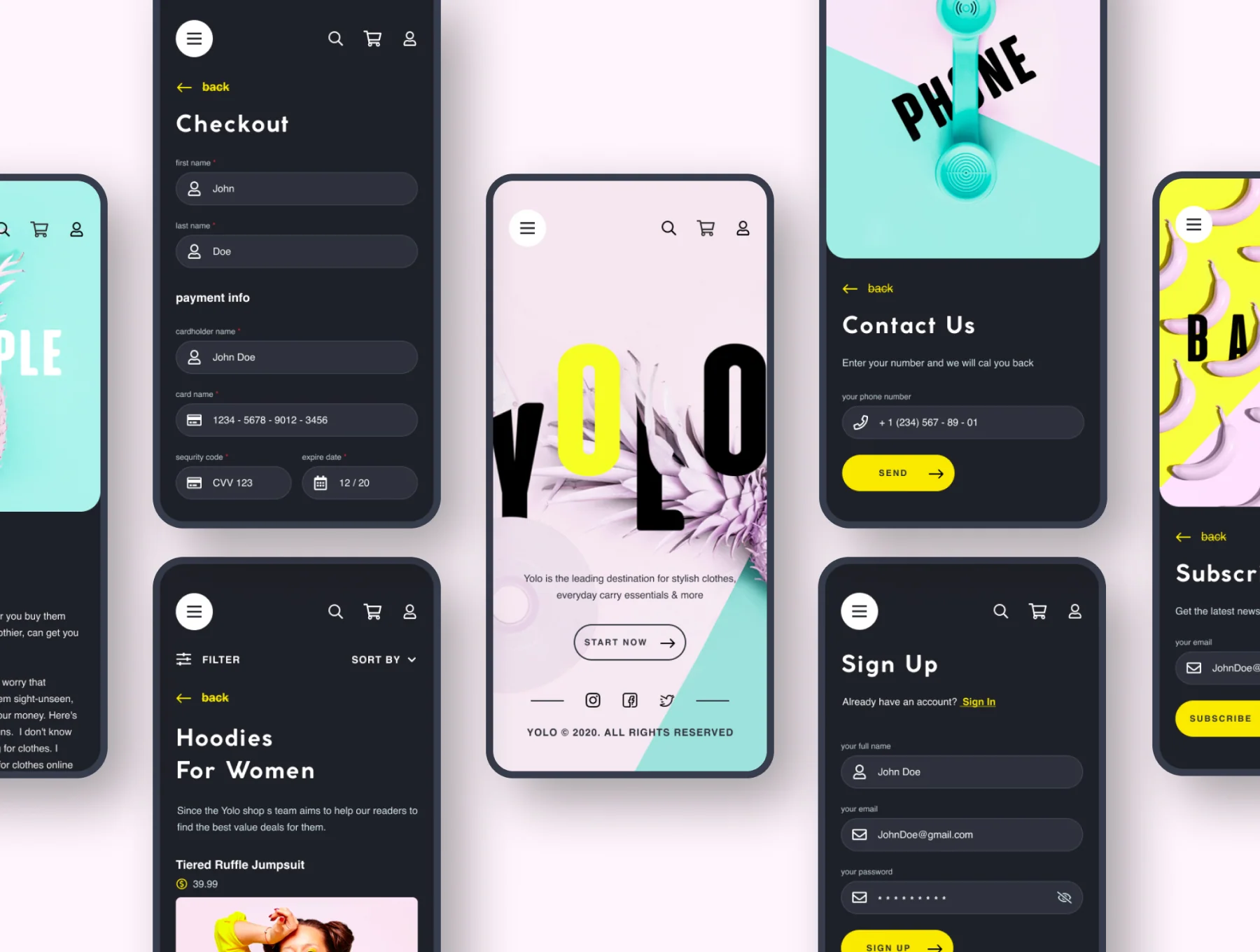 YOLO SHOP responsive template (80screens) 18