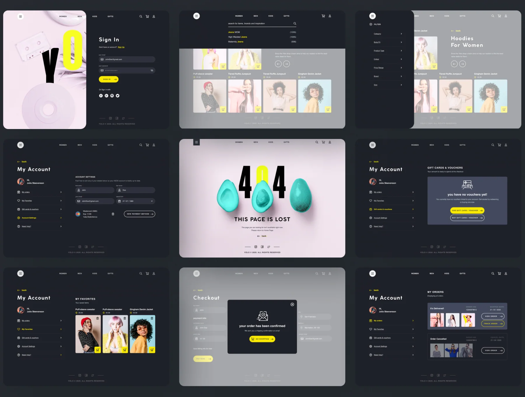 YOLO SHOP responsive template (80screens) 19