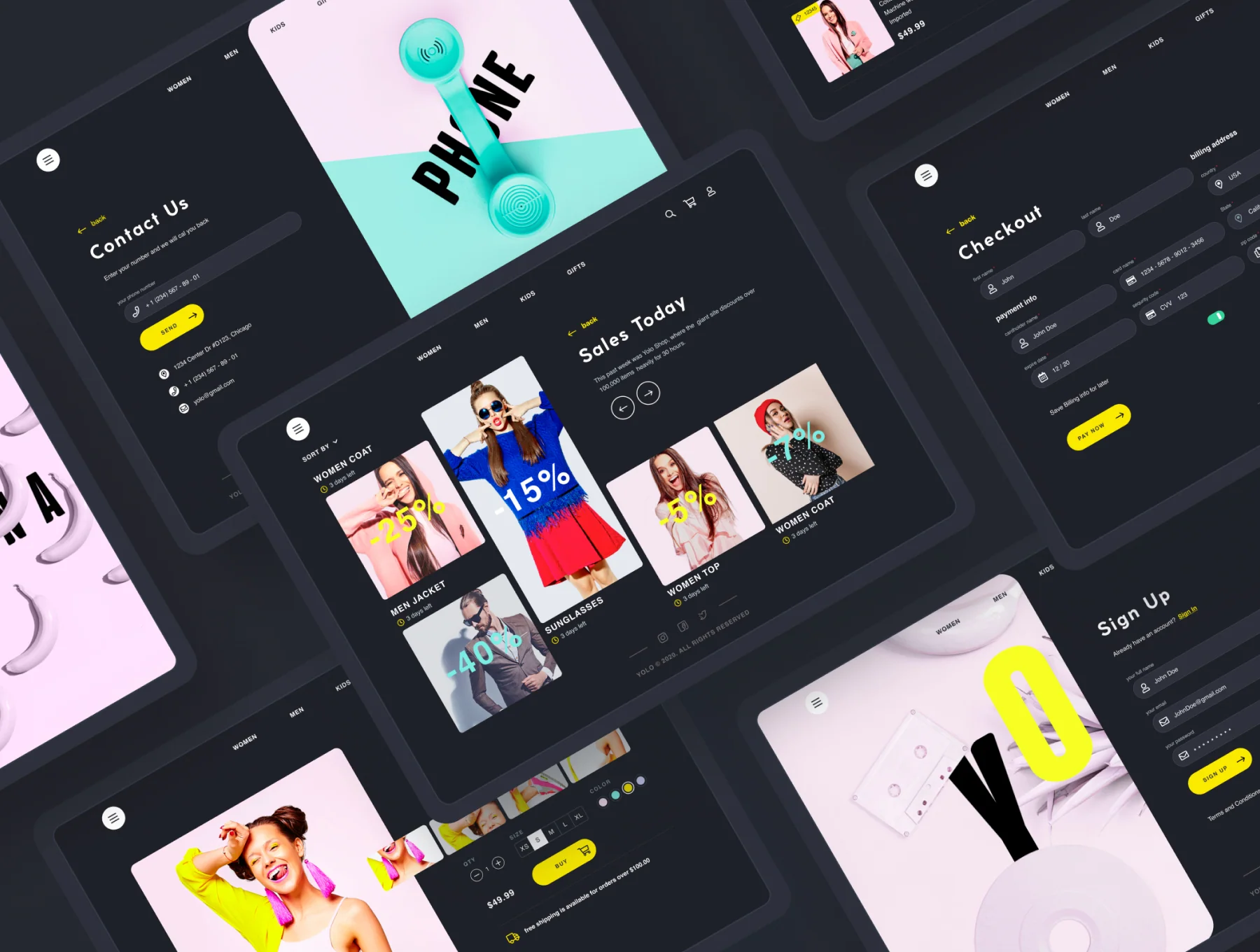 YOLO SHOP responsive template (80screens) 20