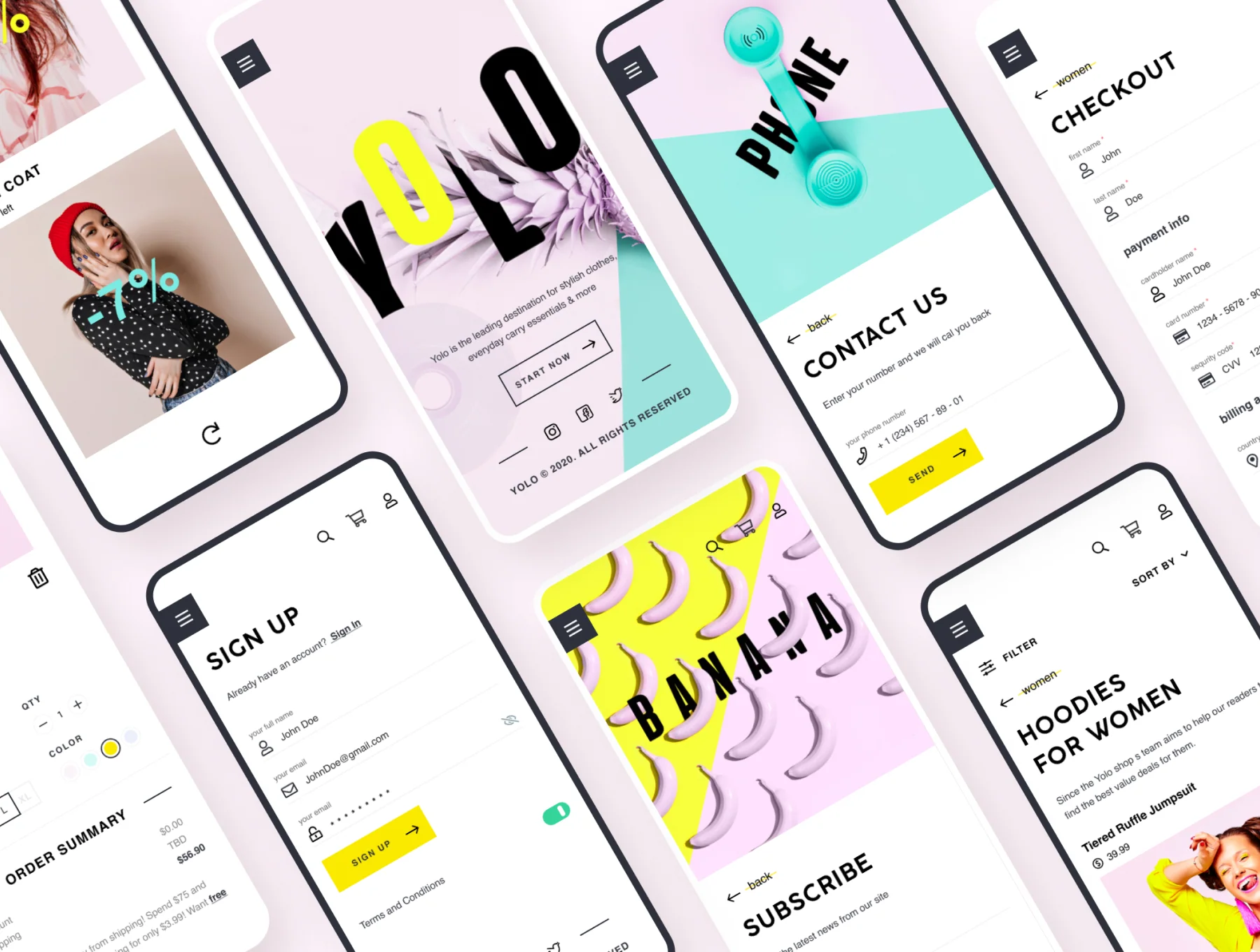 YOLO SHOP responsive template (80screens) 2