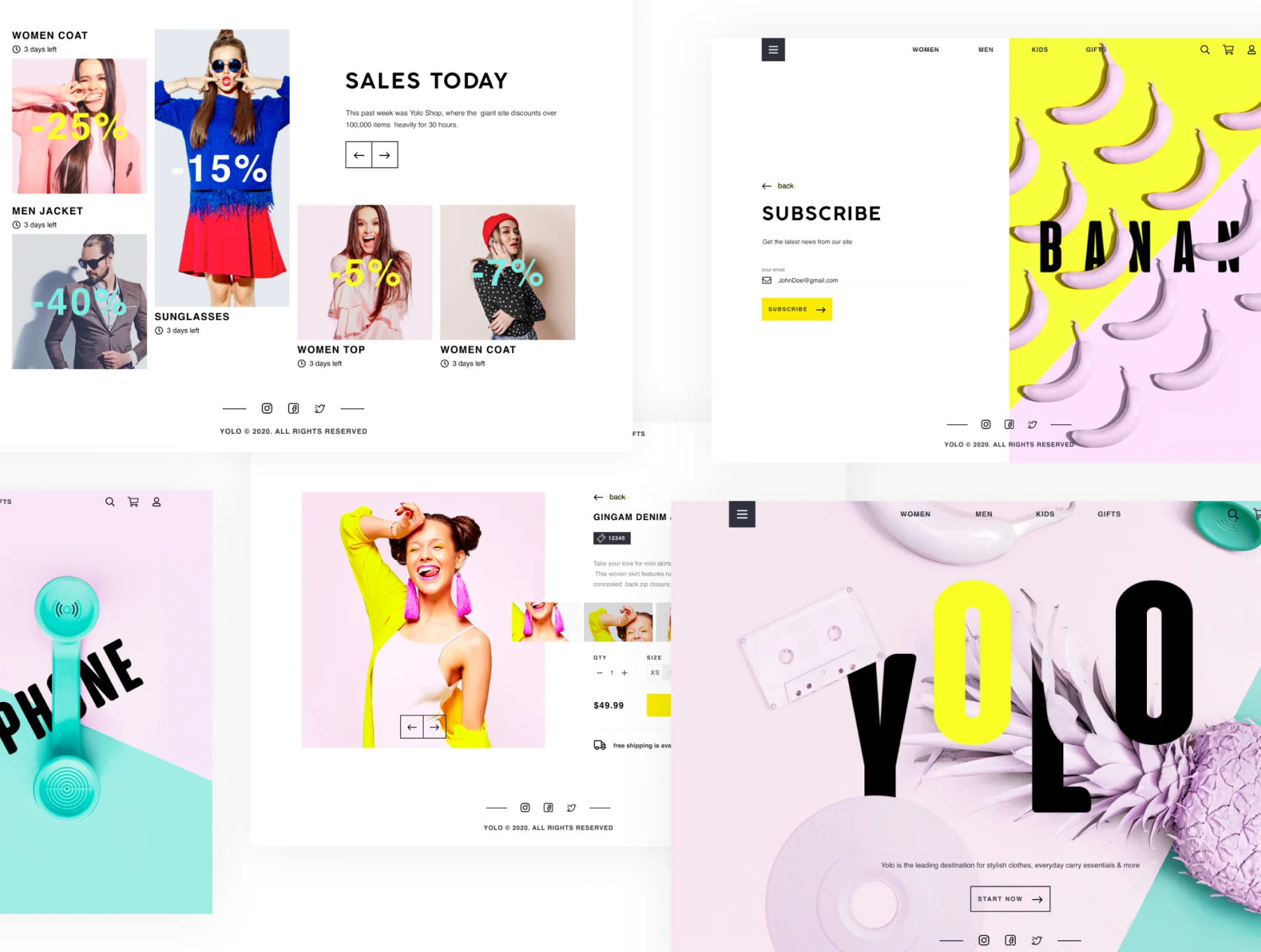 YOLO SHOP responsive template (80screens) 4