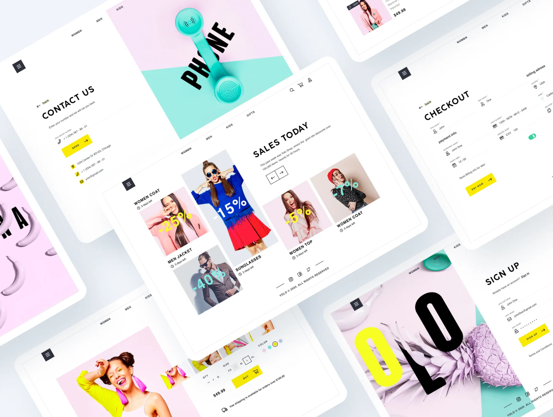 YOLO SHOP responsive template (80screens) 5