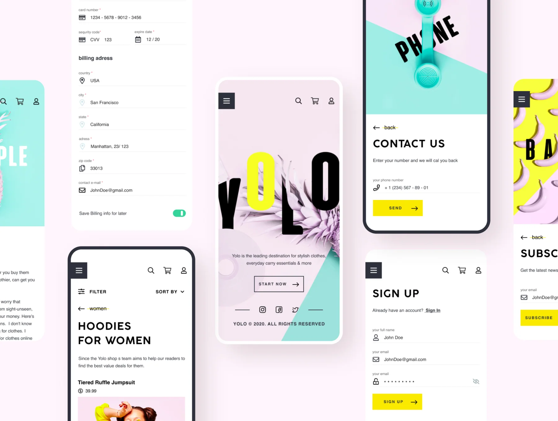 YOLO SHOP responsive template (80screens) 6