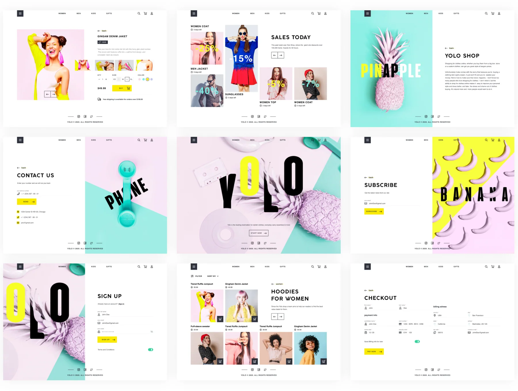 YOLO SHOP responsive template (80screens) 7