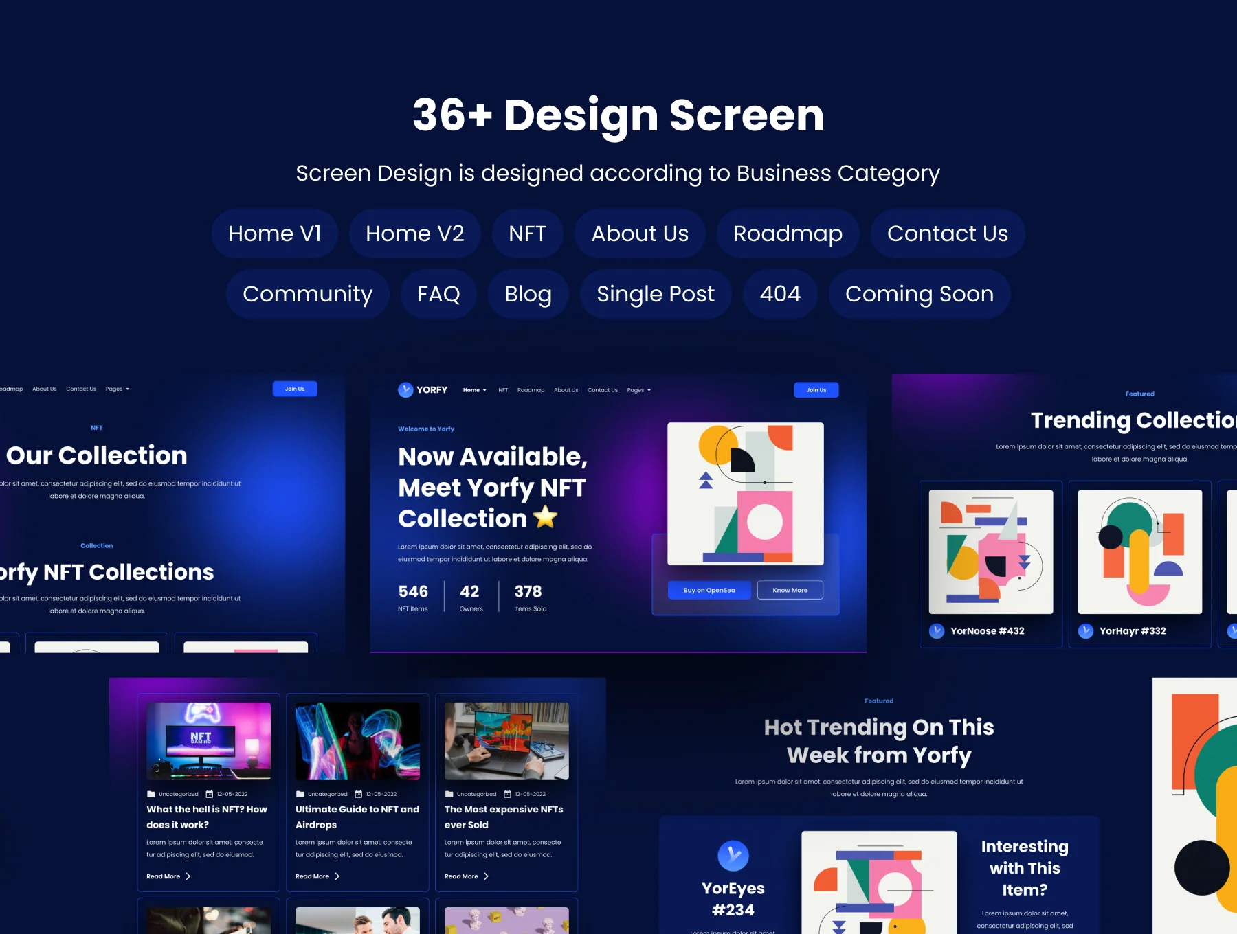 Yorfy NFT Portfolio Website UI Kit