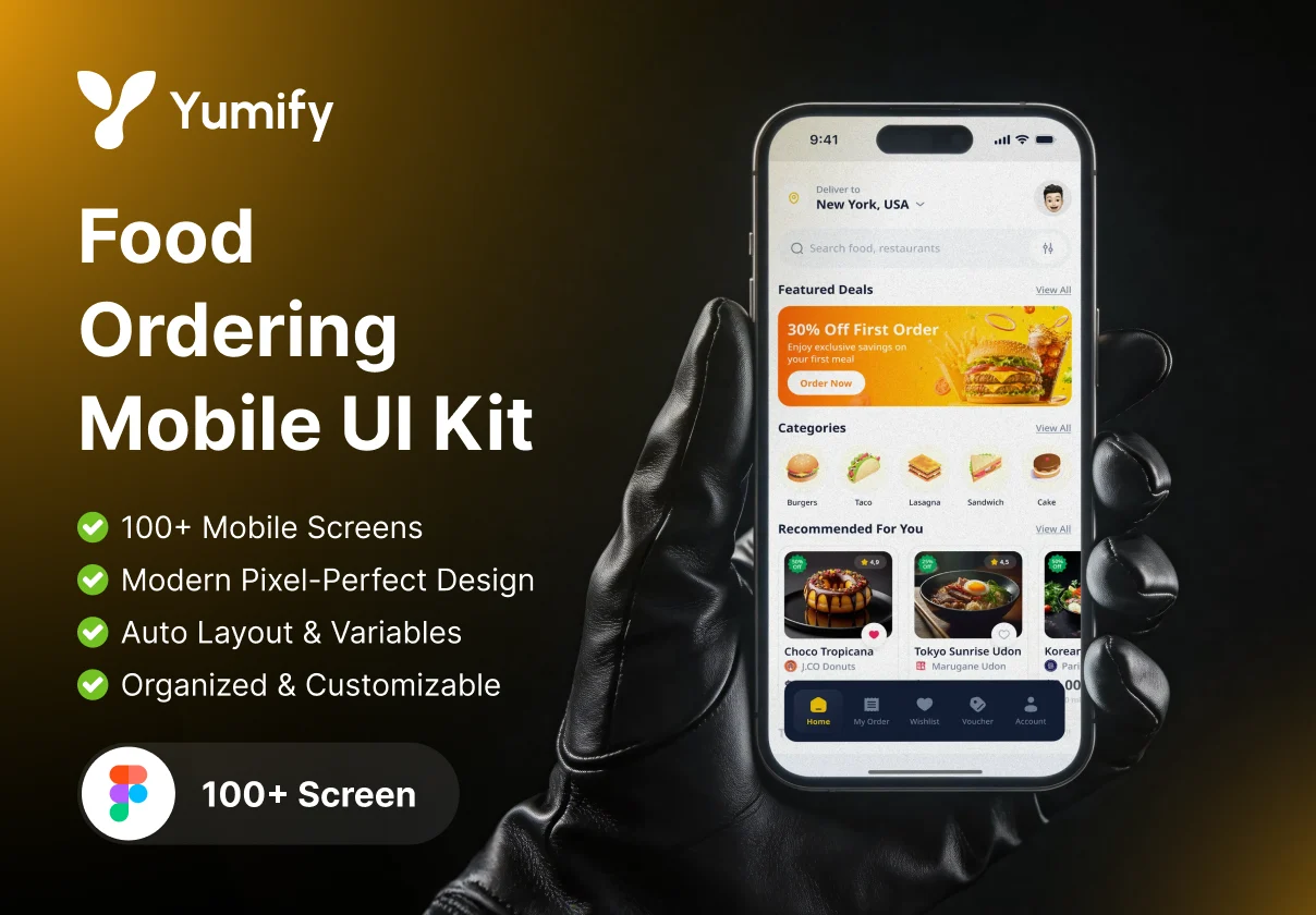 Yumify - Food Ordering Mobile UI Kit