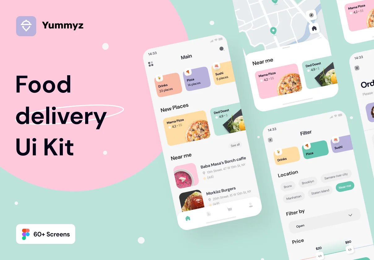 Yummyz - Food Delivery UI Kit 🍔