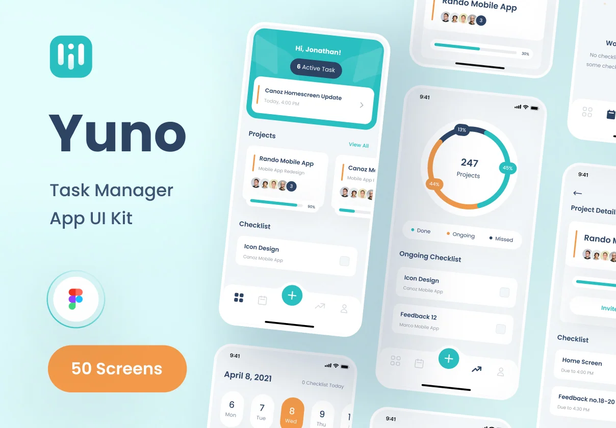 Yuno - Task Manager App UI Kit