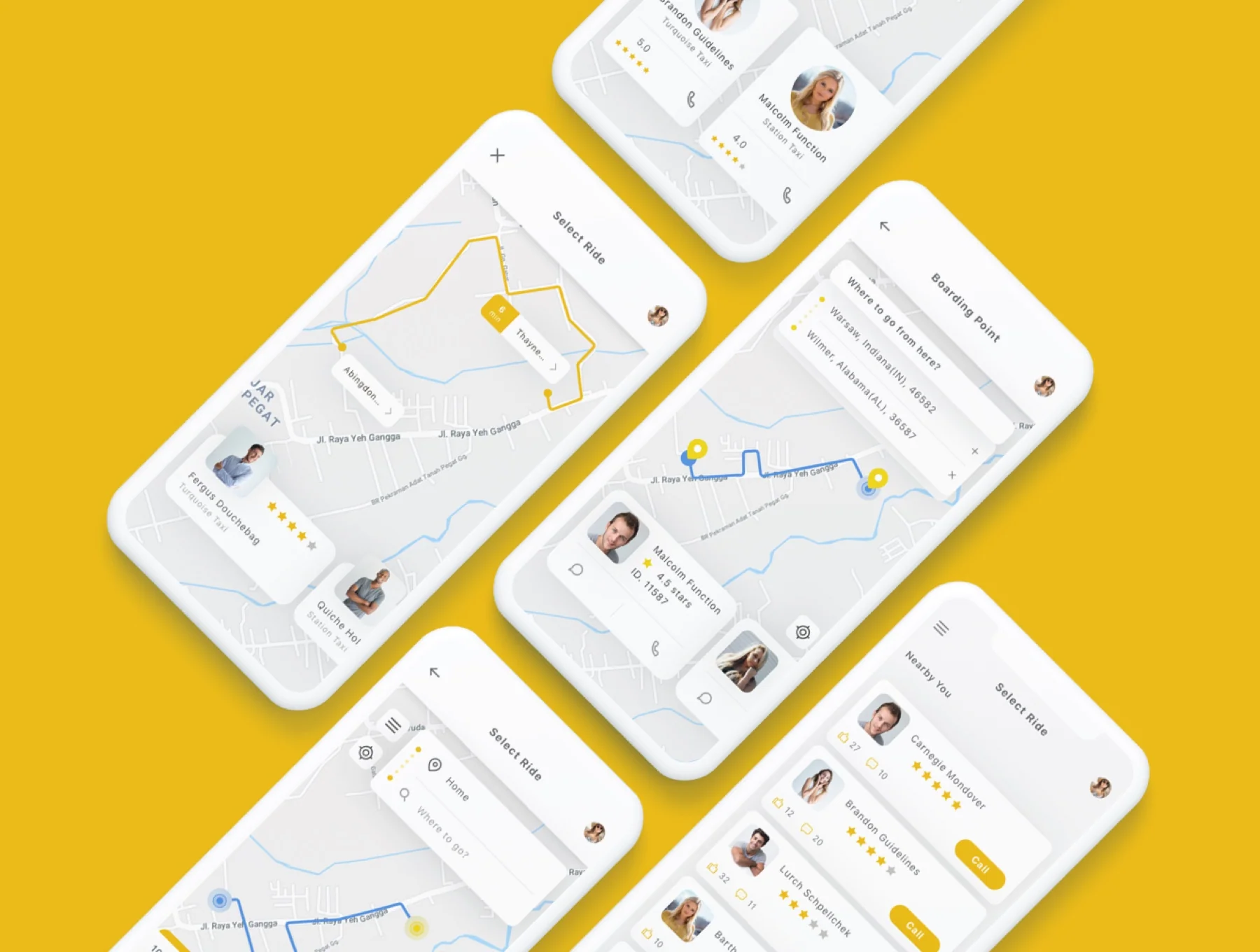 Yunu - Taxi App UI Kit