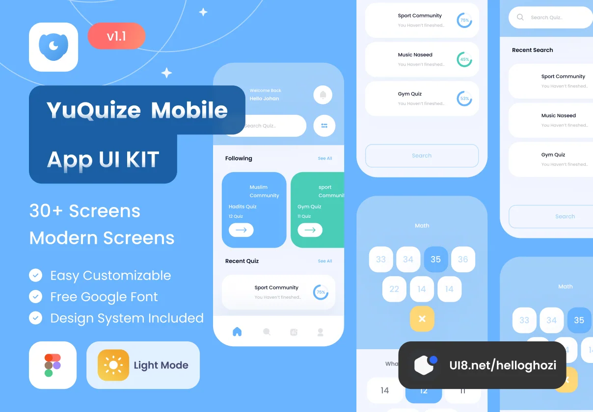 YuQuize Quiz App UI Kit