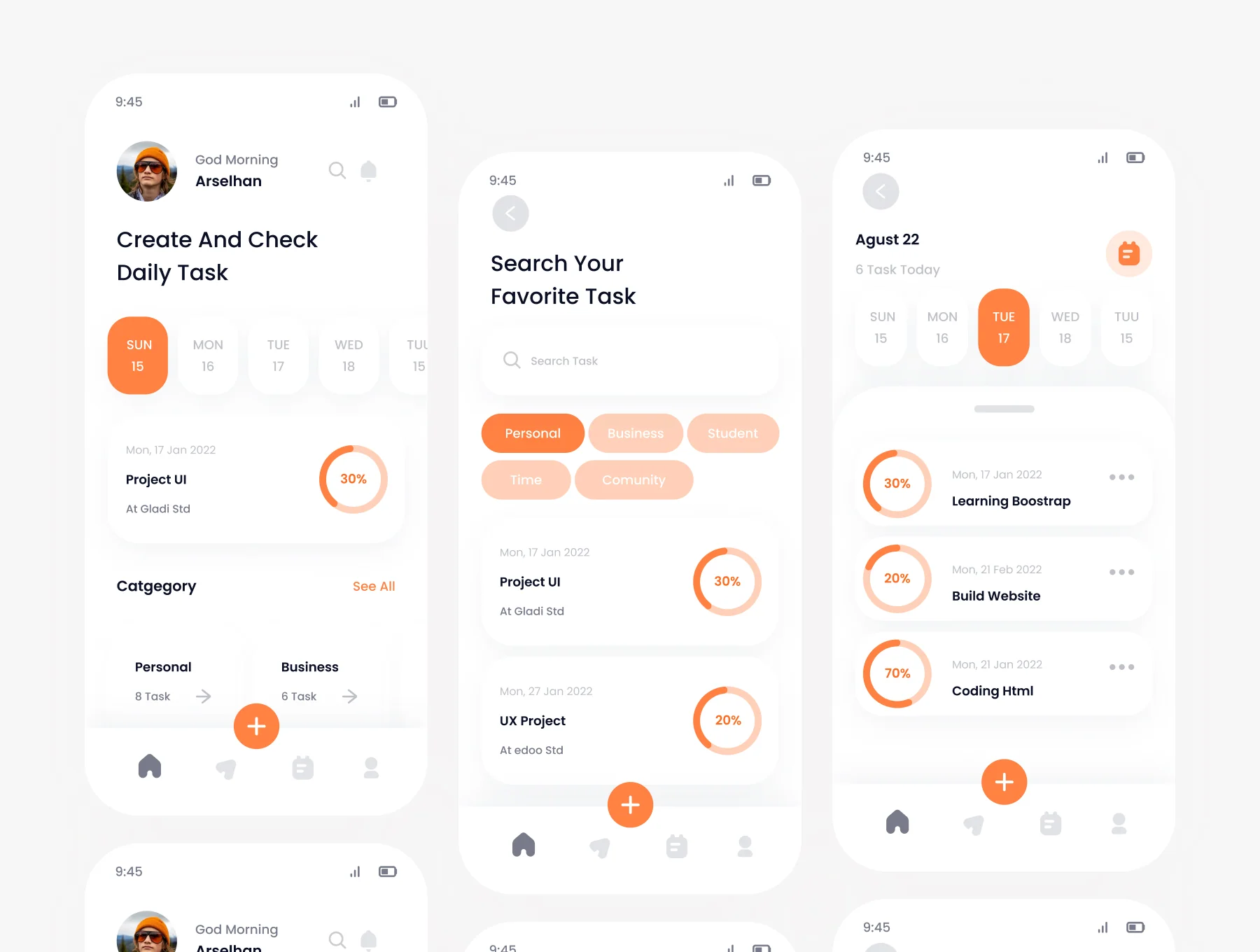 Yuzo Task Management mobile app ui kits template 4