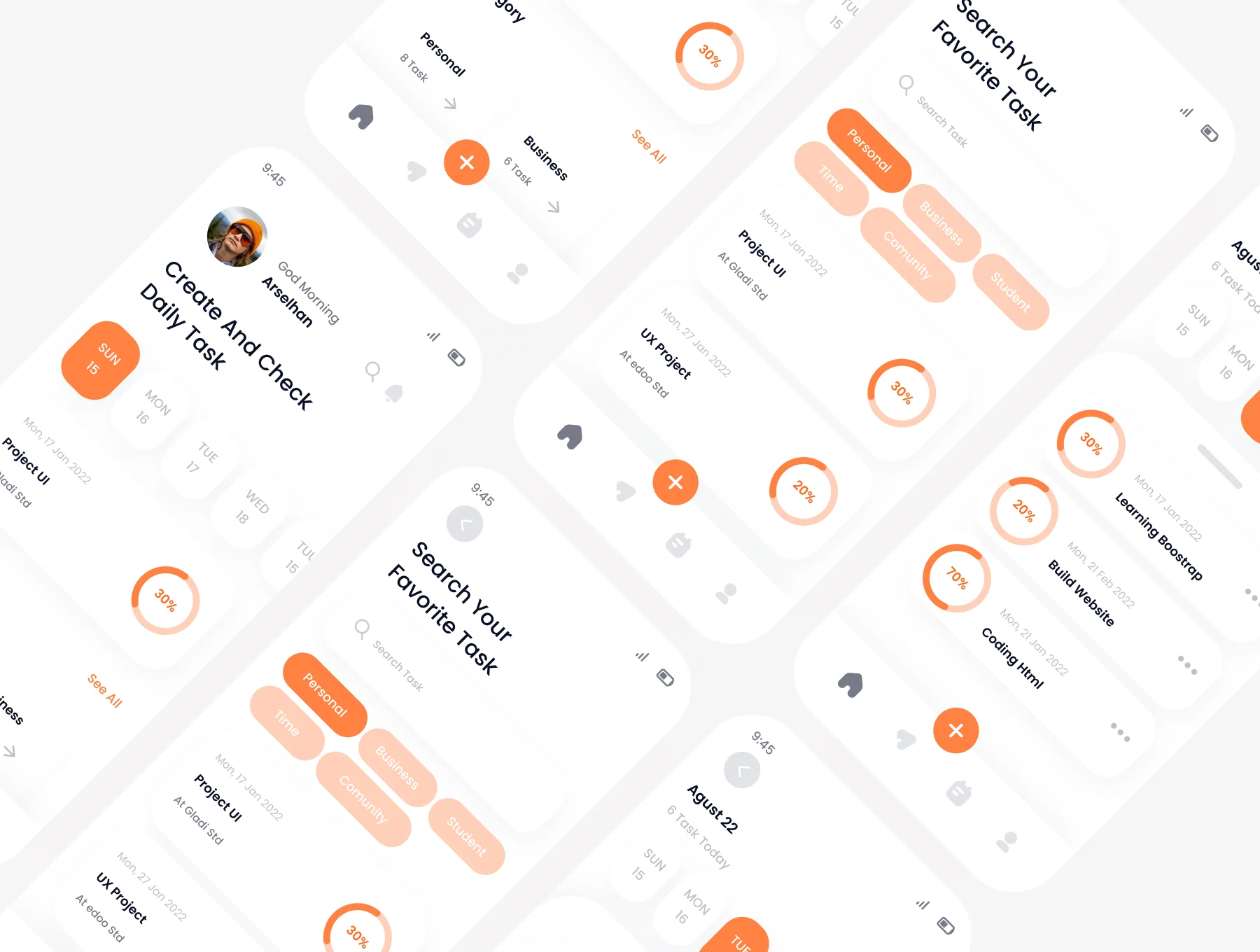 Yuzo Task Management mobile app ui kits template 6