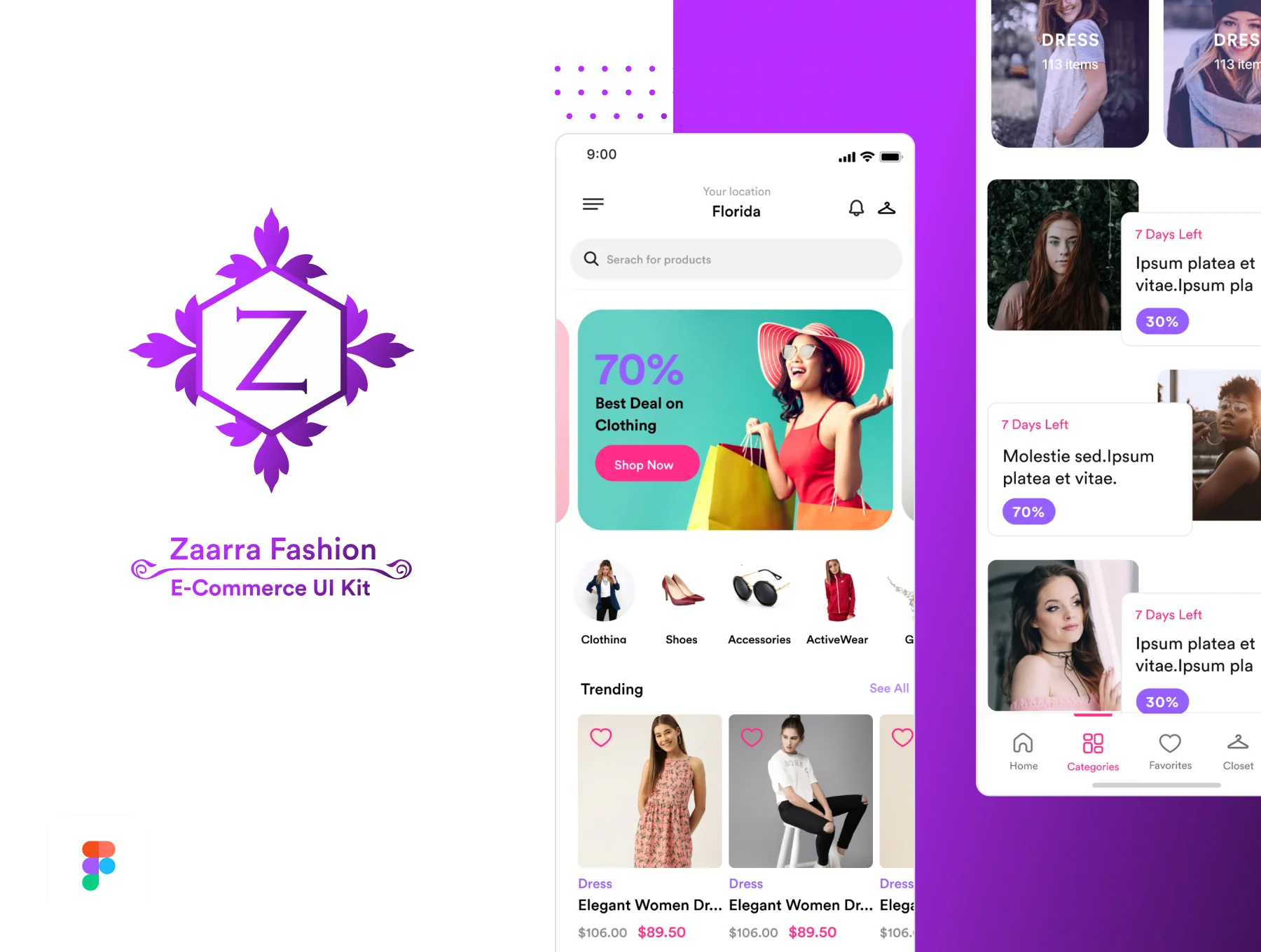 Zaara Fashion ecommerce UI Kit